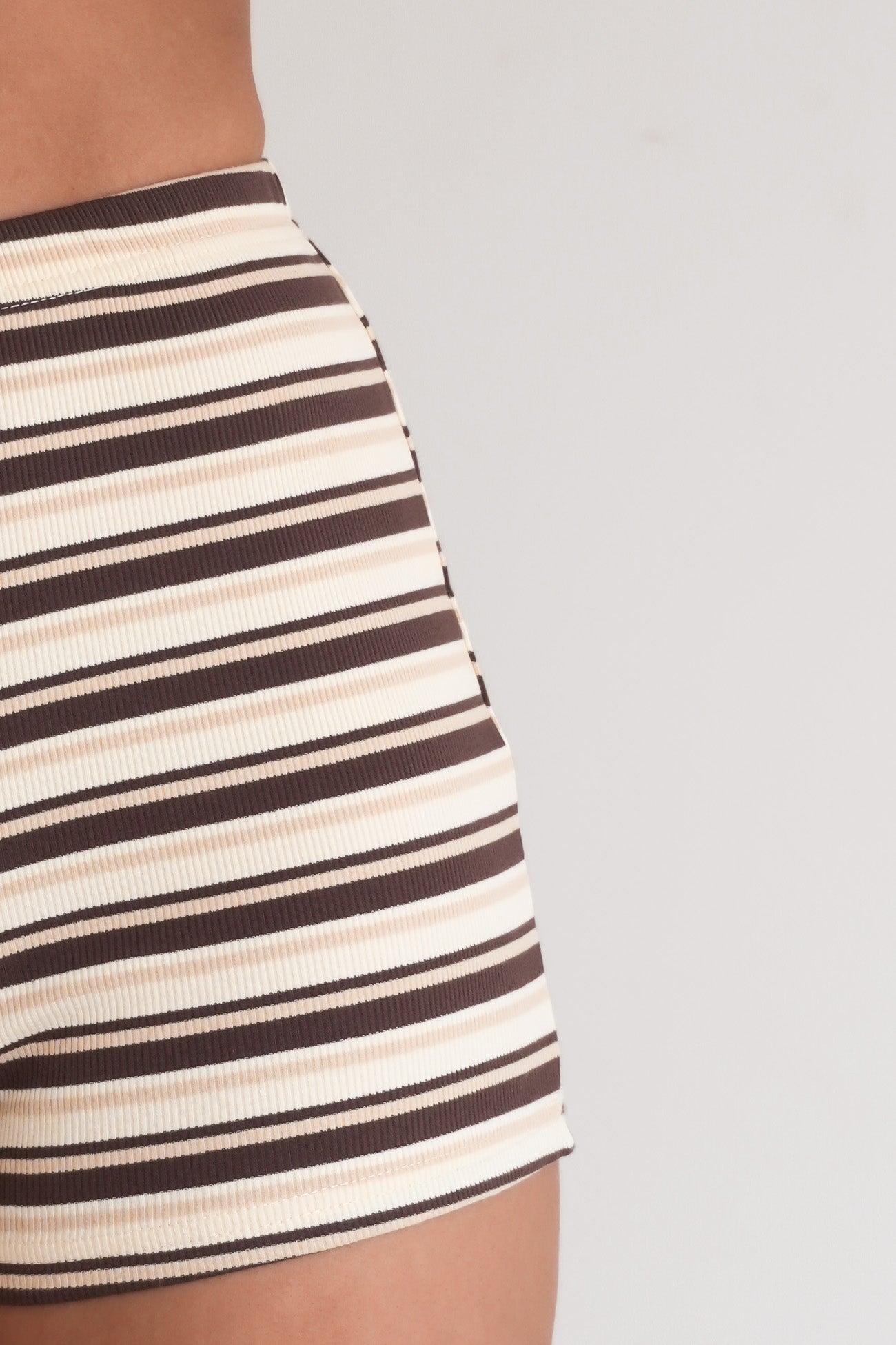 Kelcie Ribbed Set Chocolate Stripe