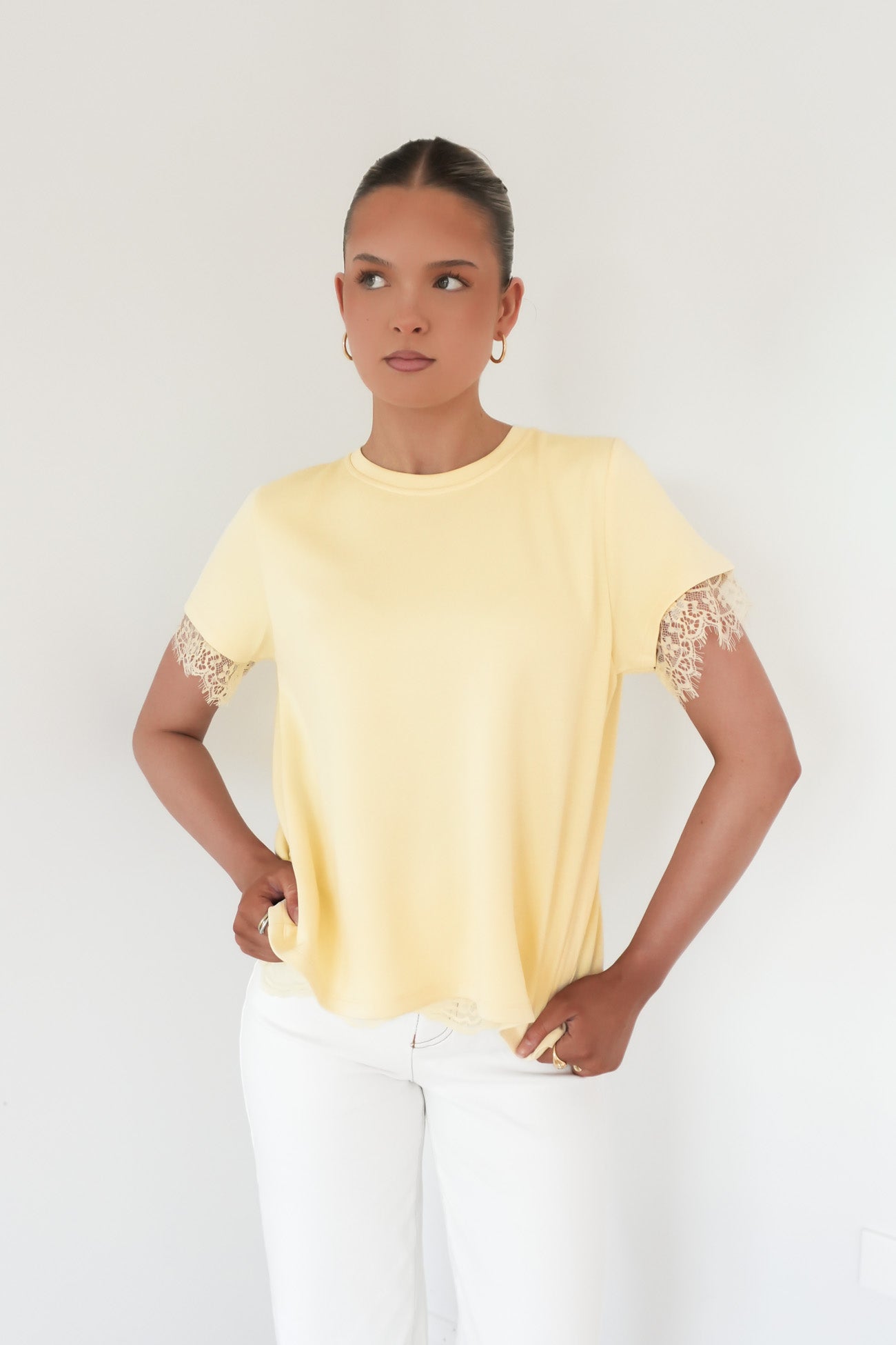 Kiarna Lace Tee Yellow