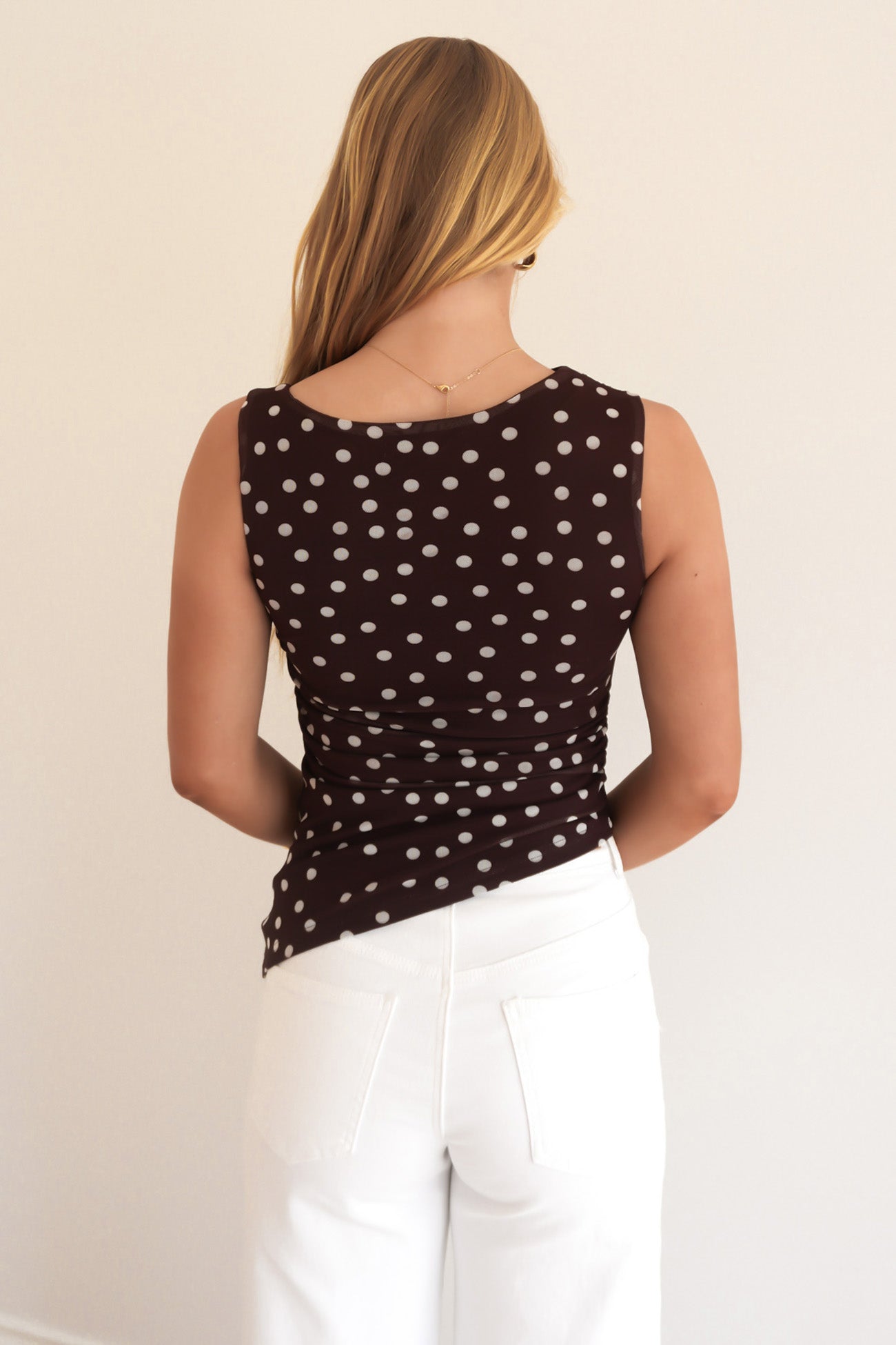 Kieran Top Chocolate Polka Dot