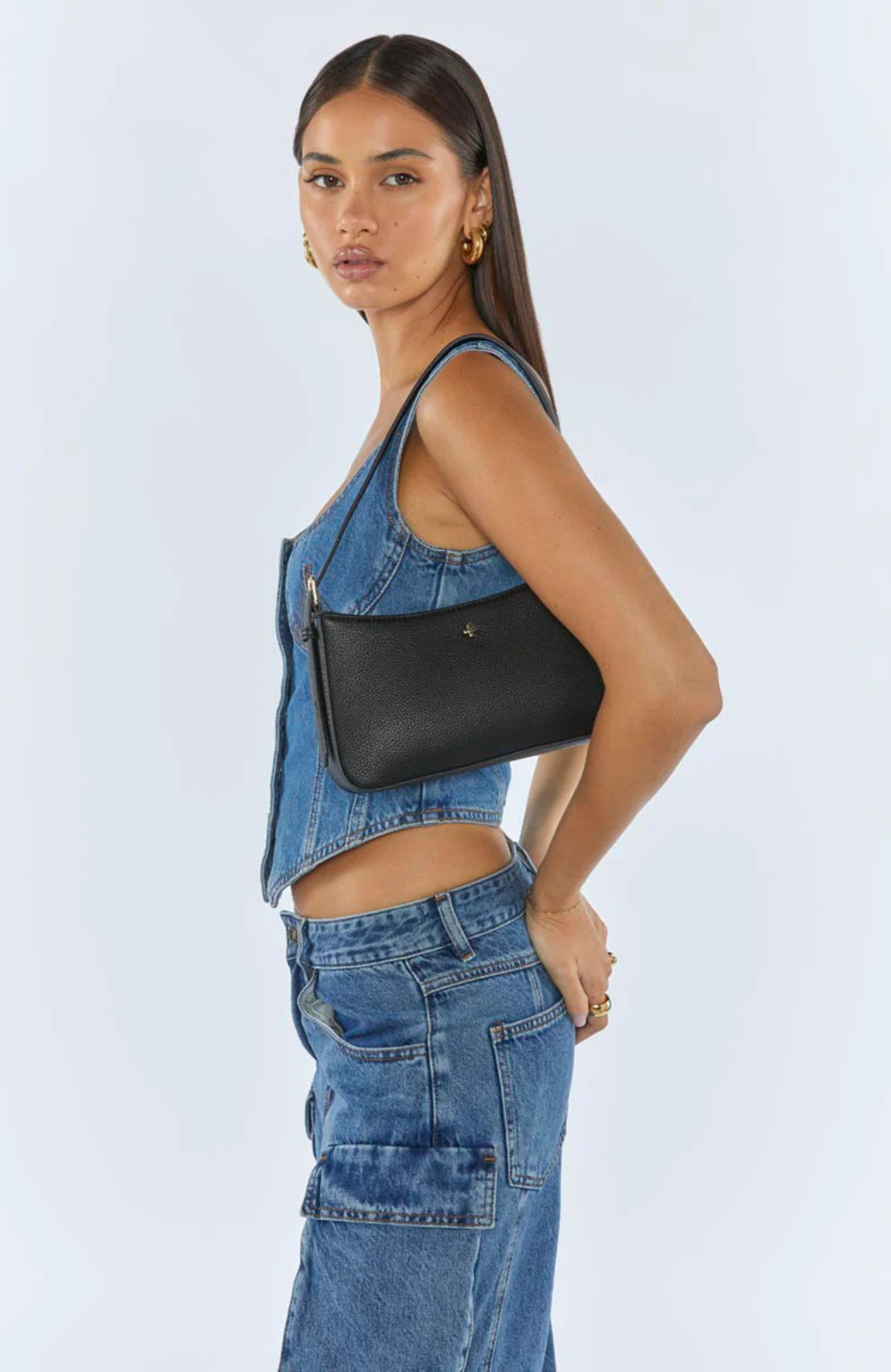 Lilu Bag Black Pebble Gold