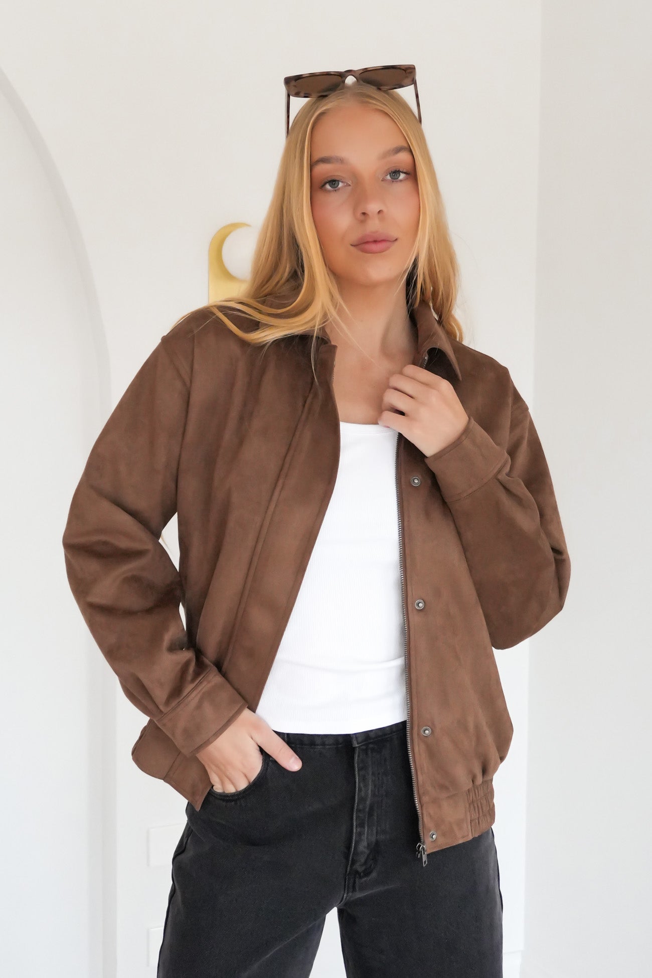 Kira Bomber Tan
