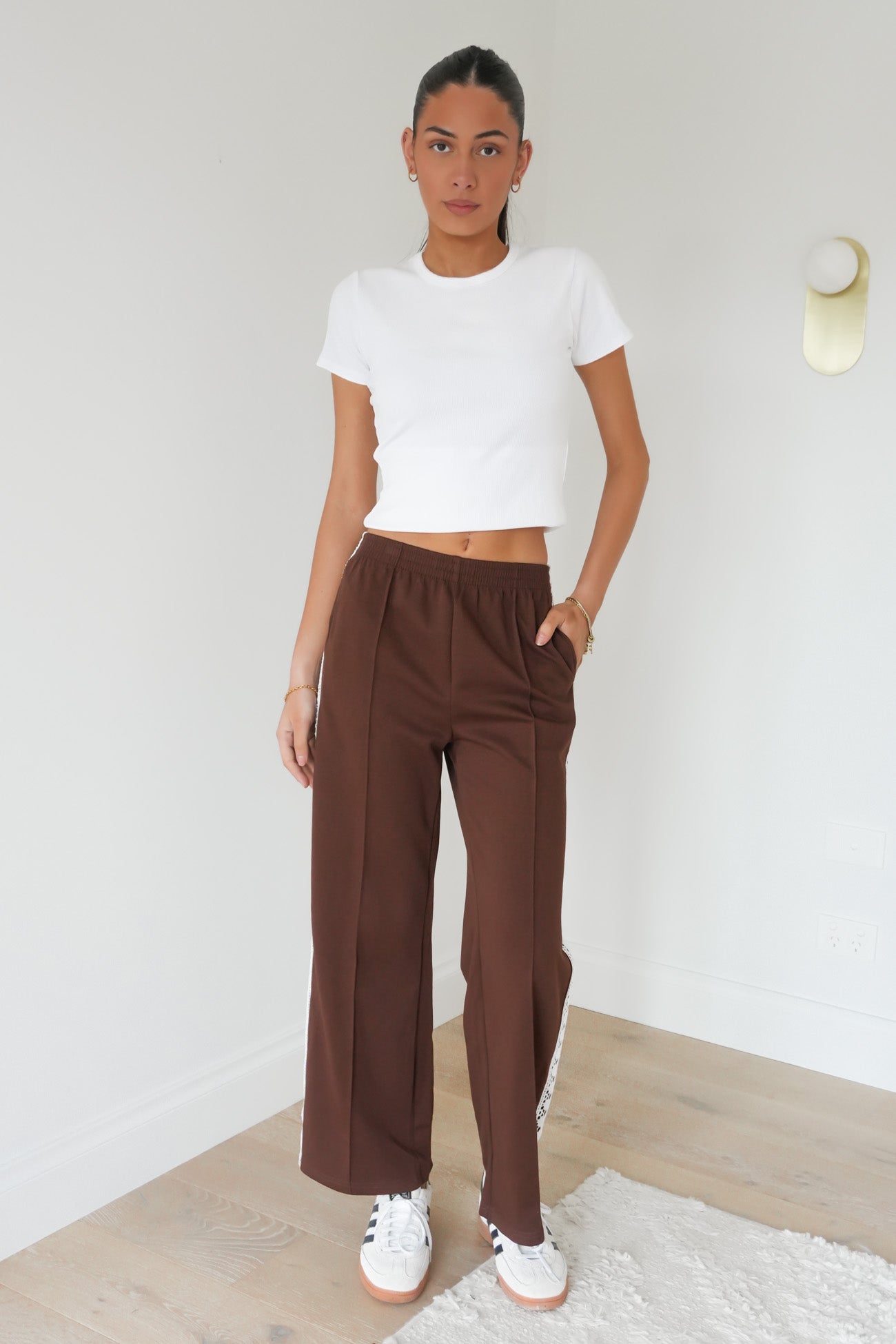 Kirby Pant Chocolate White Lace