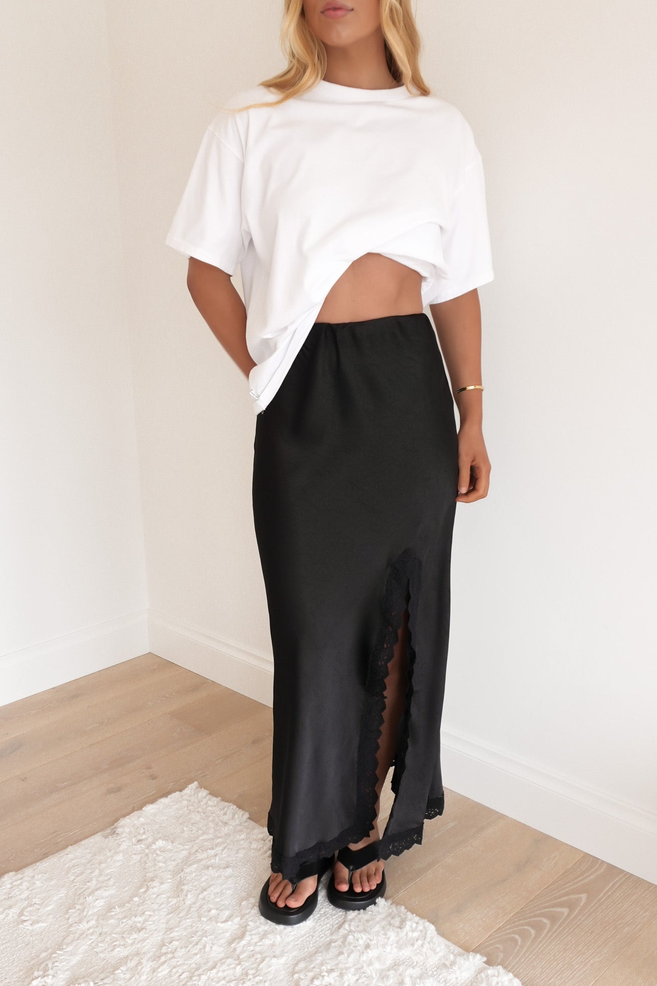 Kiva Lace Maxi Skirt Black
