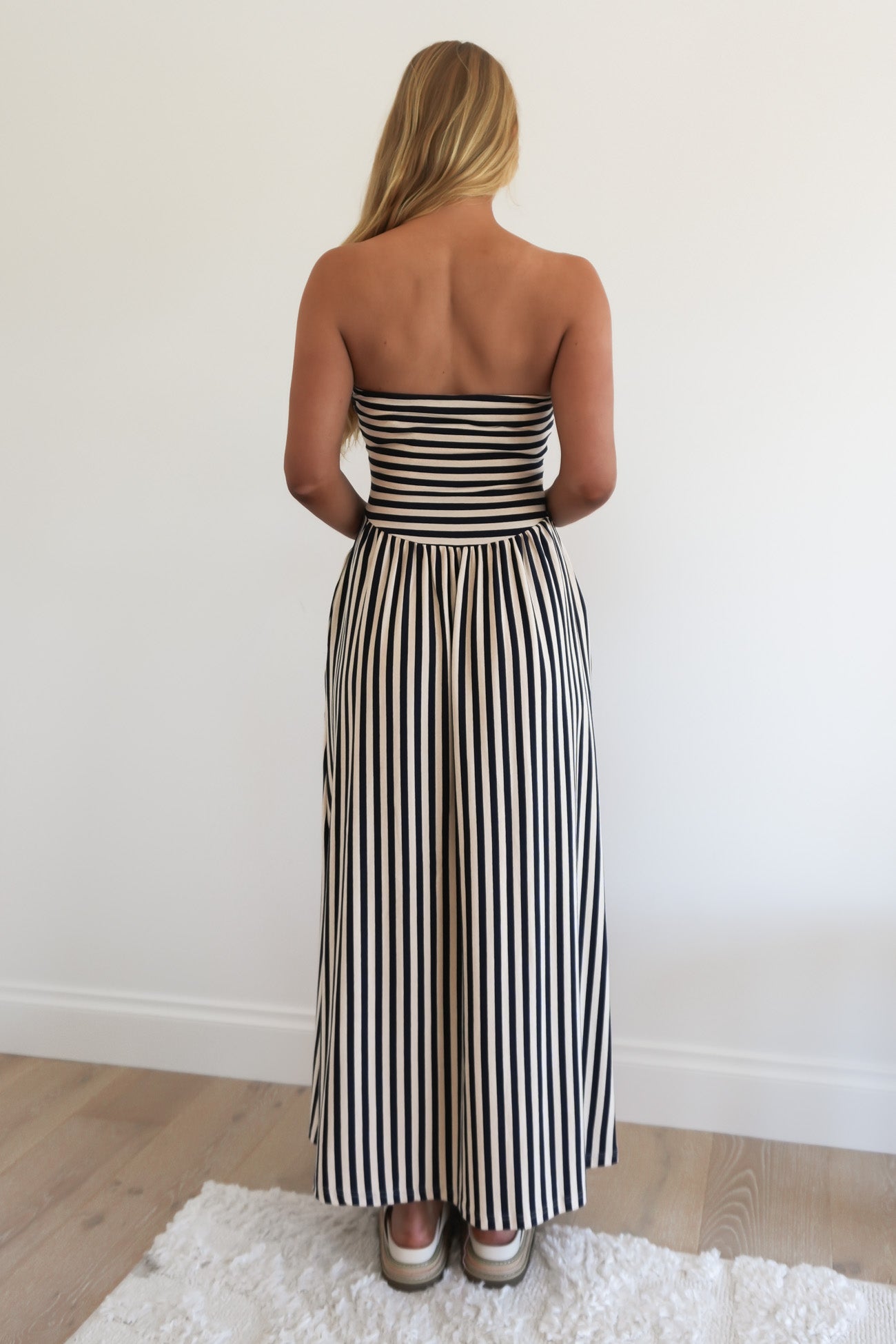 Klaus Midi Dress Navy Stripe