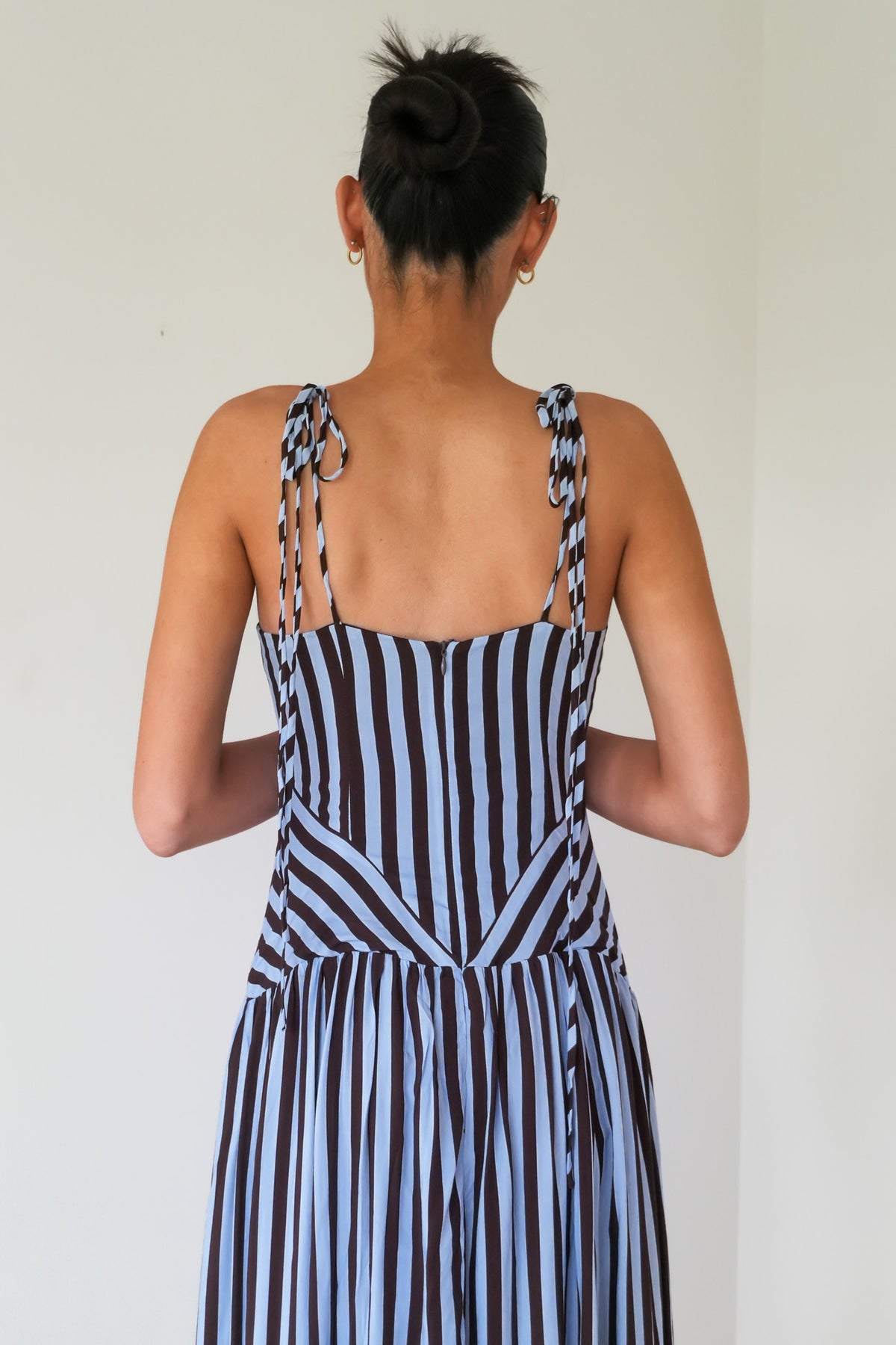 Kourtney Maxi Dress Blue Chocolate Stripe