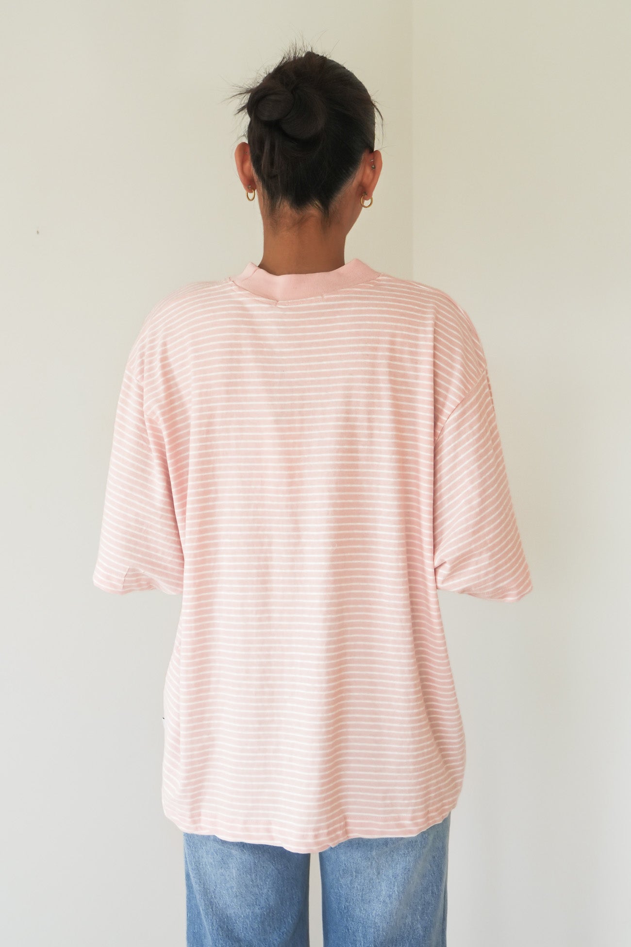 Kya Oversized Stripe Tee Pale Pink