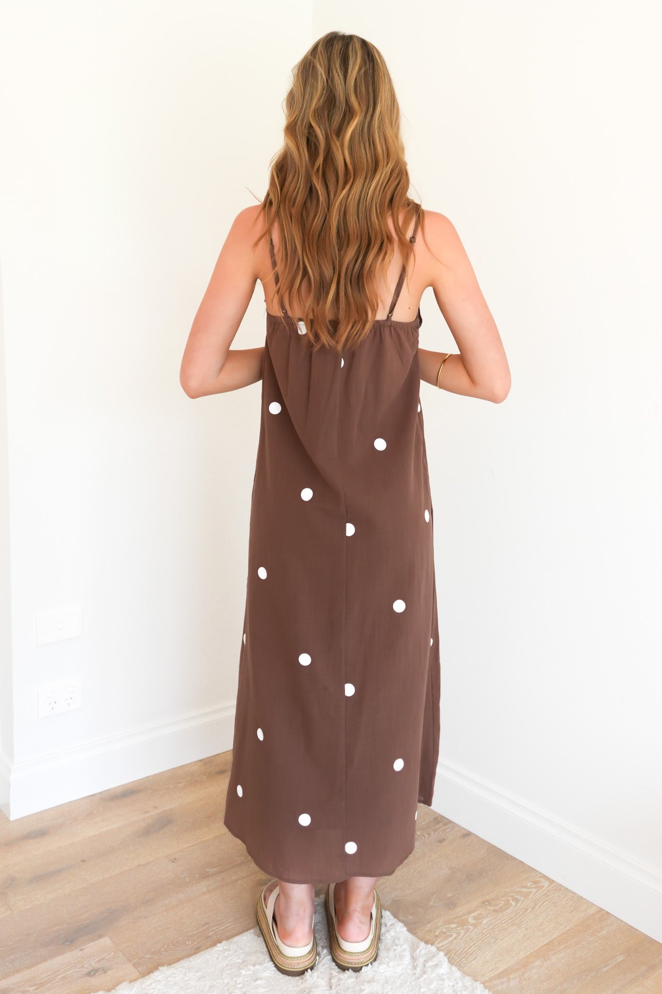 Kyanne Maxi Dress Chocolate Polka Dot