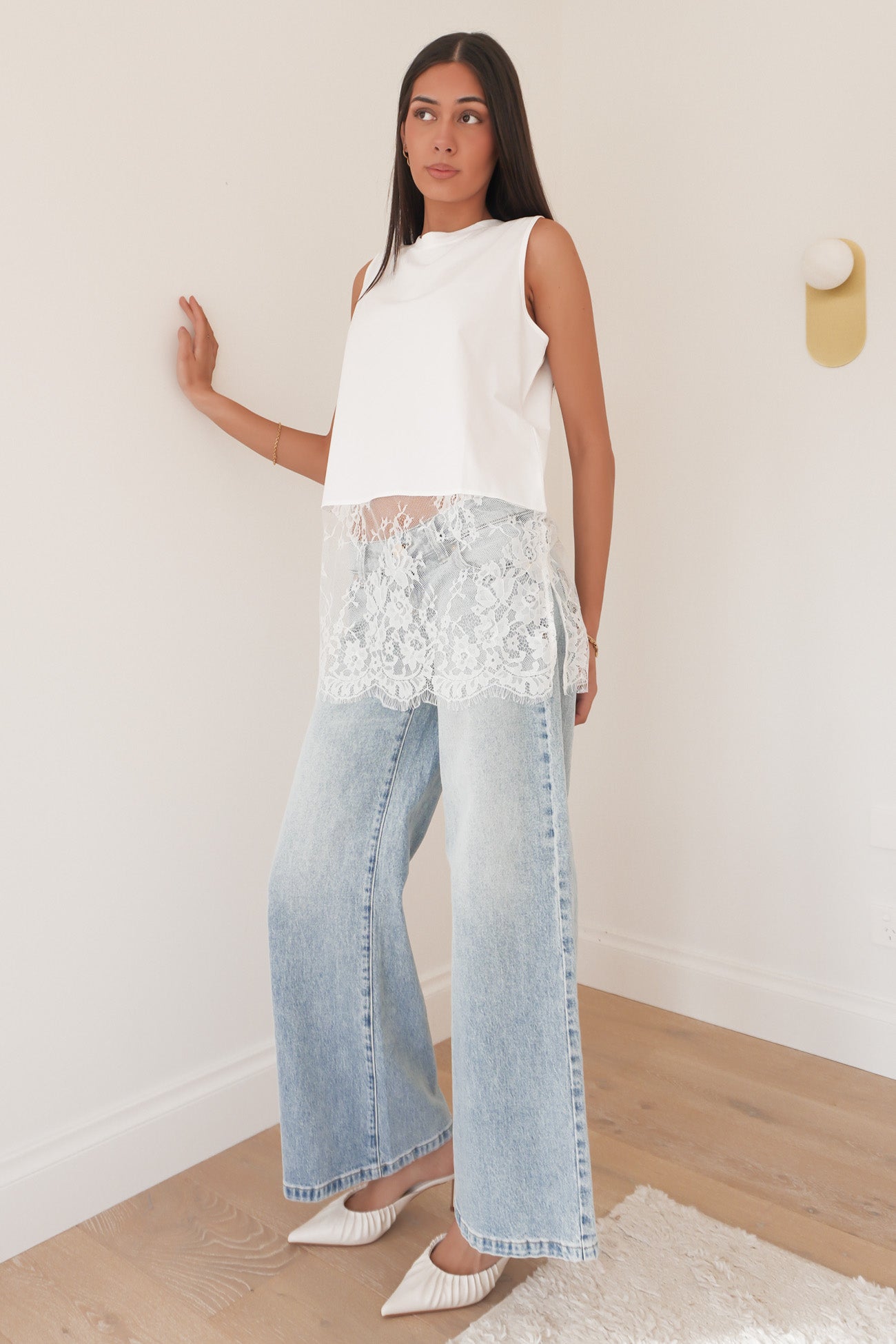 Kyella Lace Top White