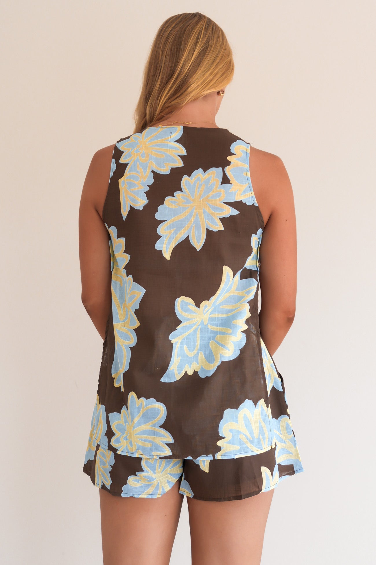 Kylae Set Chocolate Blue Floral