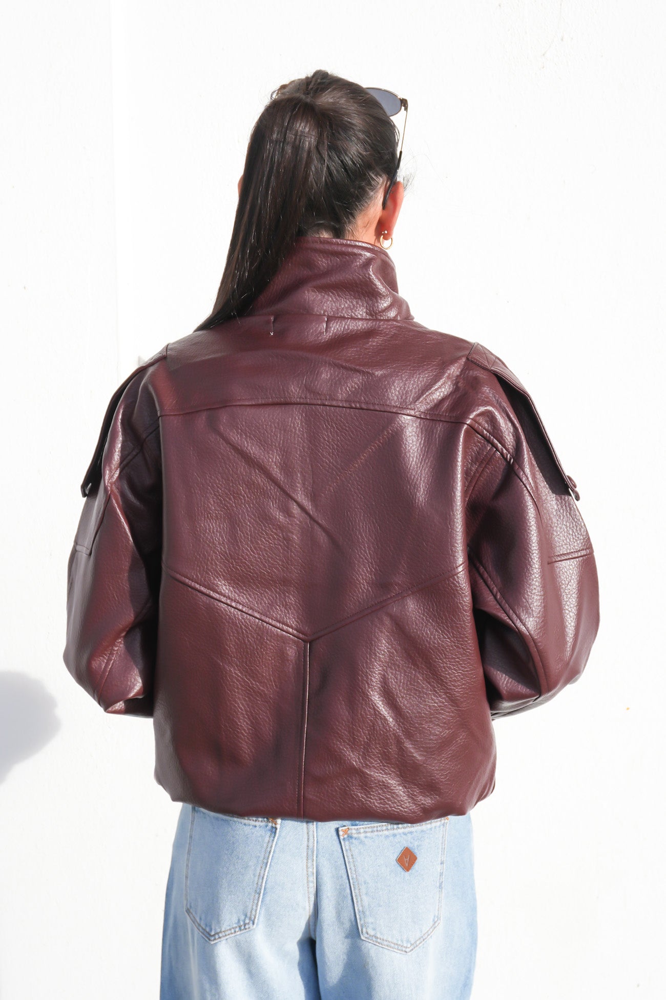 Kylea Pleather Jacket Wine