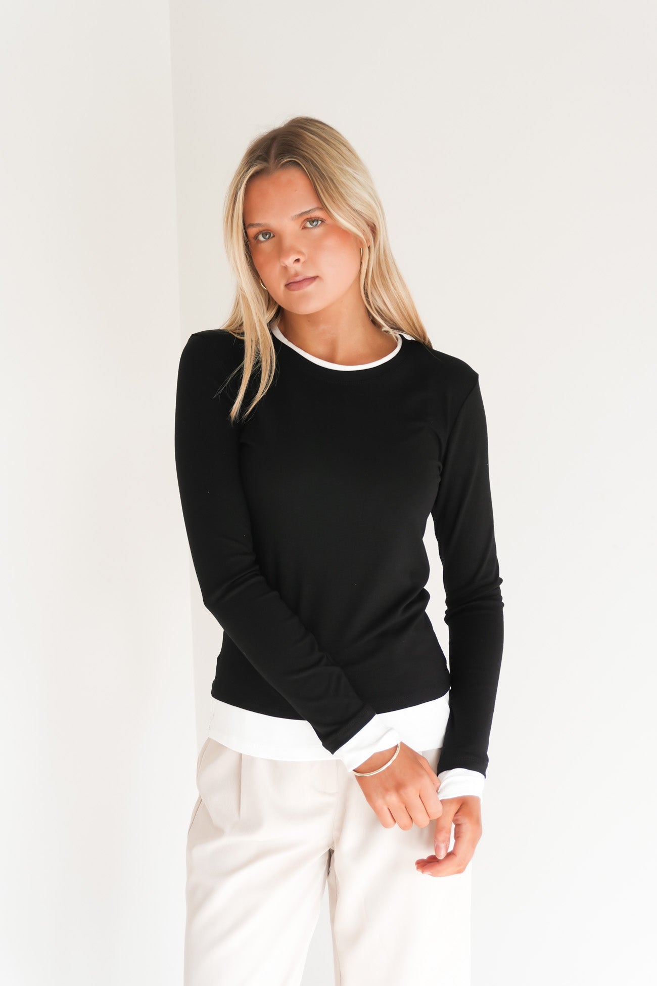 Kylee Long Sleeve Tee Black
