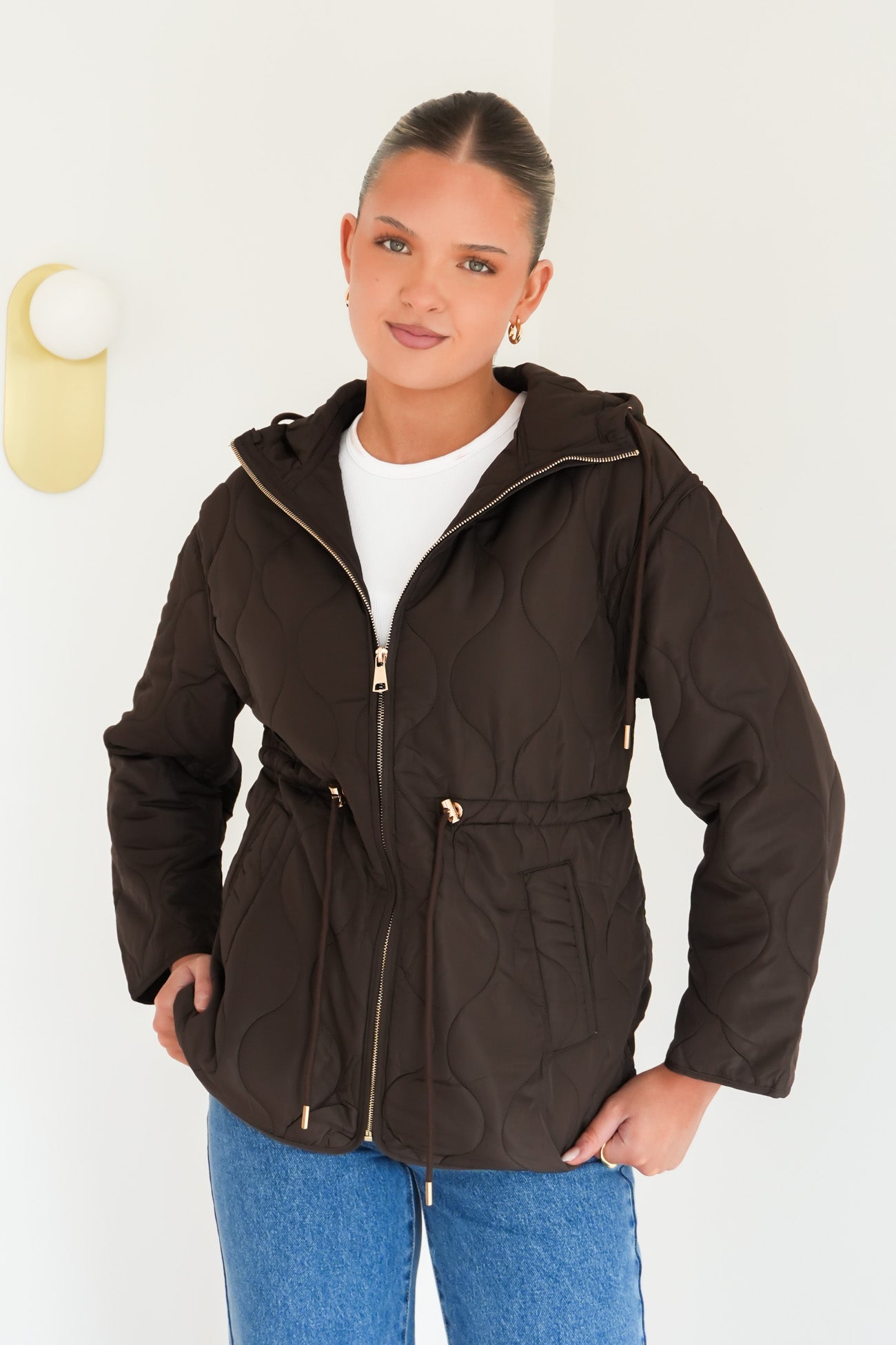 Kym Quilted Anorak Brown
