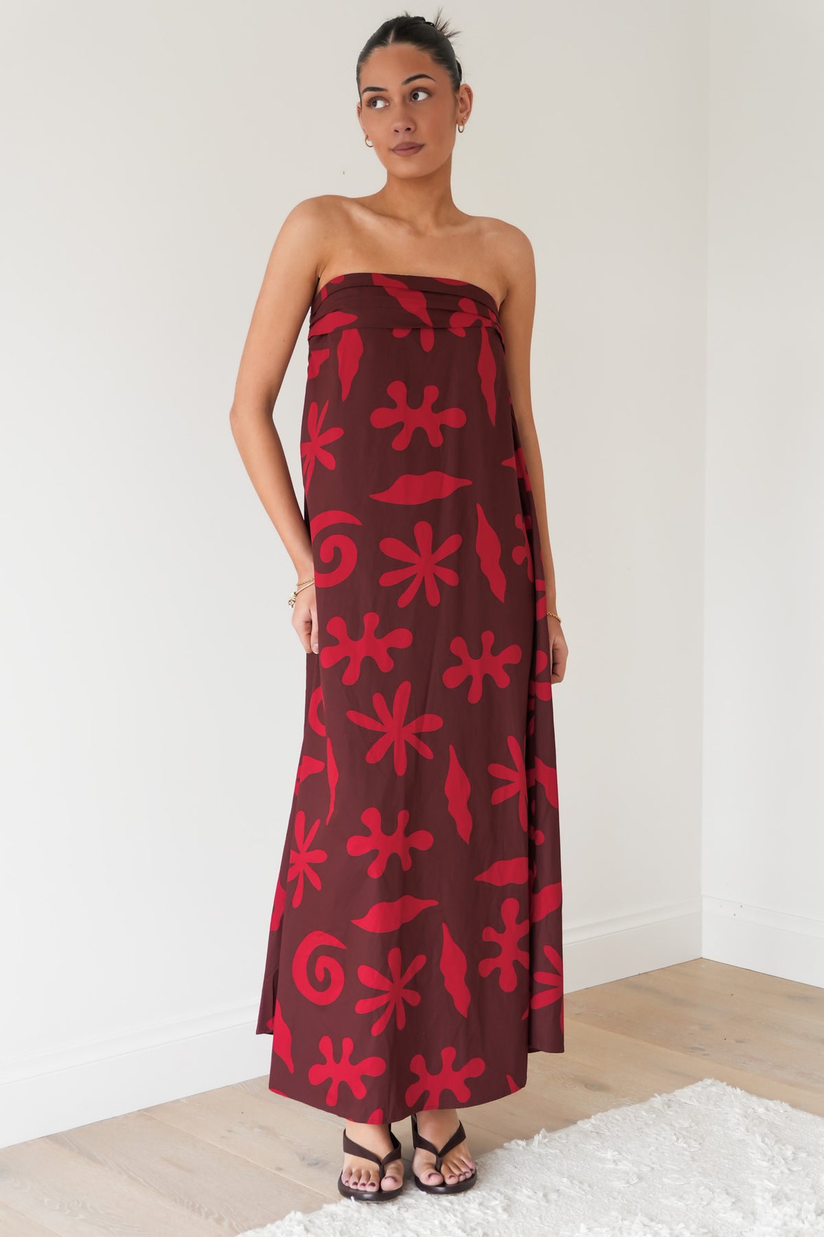 Lacey Maxi Dress Chocolate Red