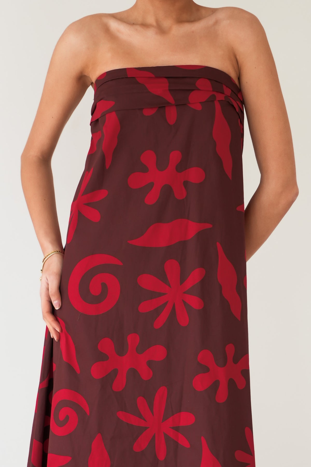 Lacey Maxi Dress Chocolate Red