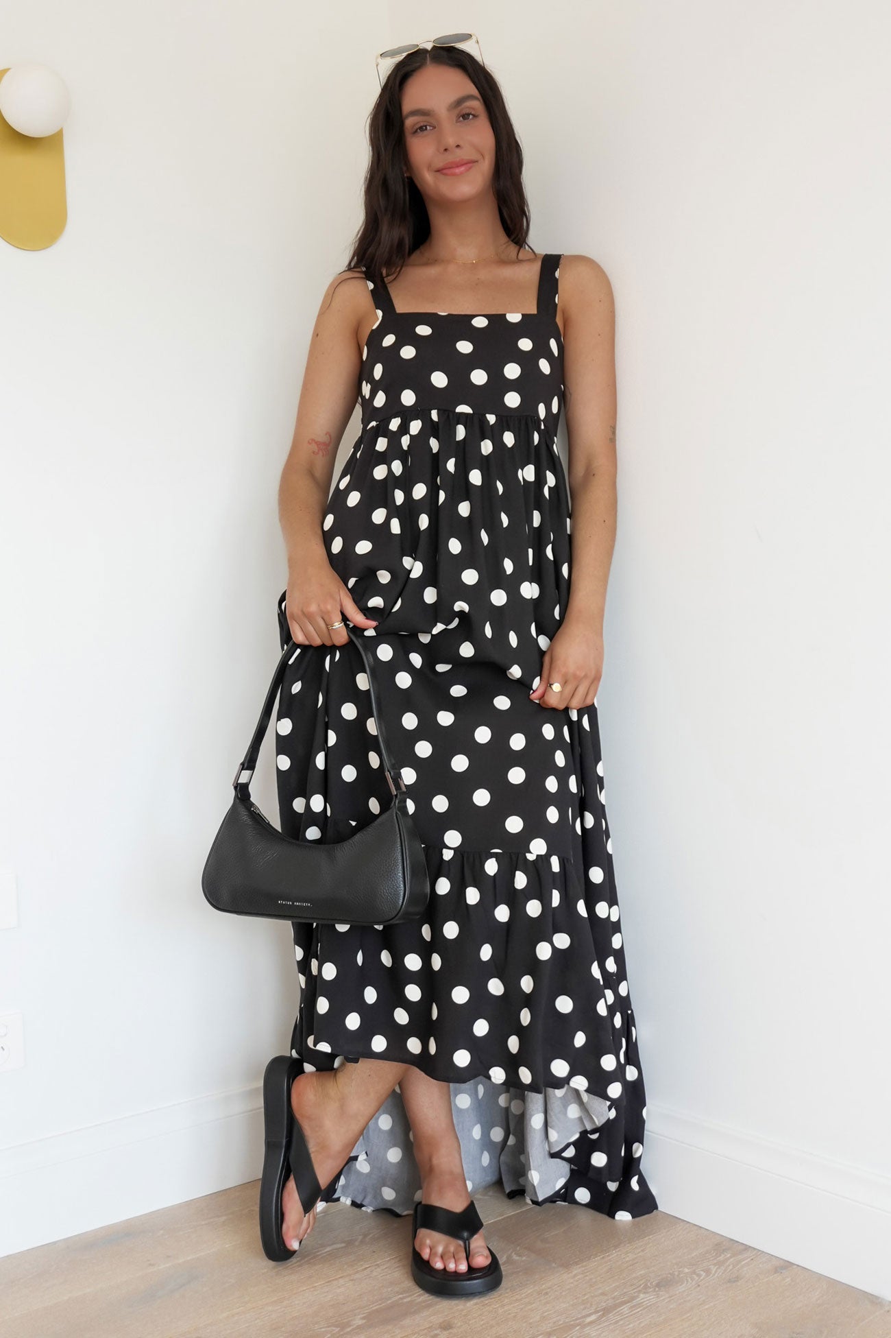 Larissa Maxi Dress Black Polka Dot