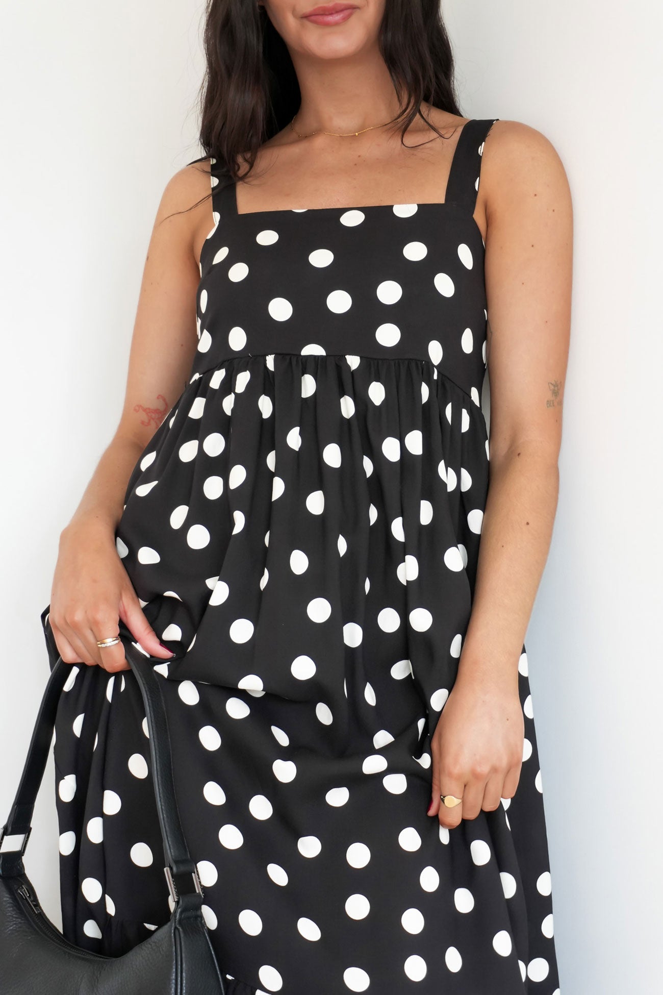 Larissa Maxi Dress Black Polka Dot