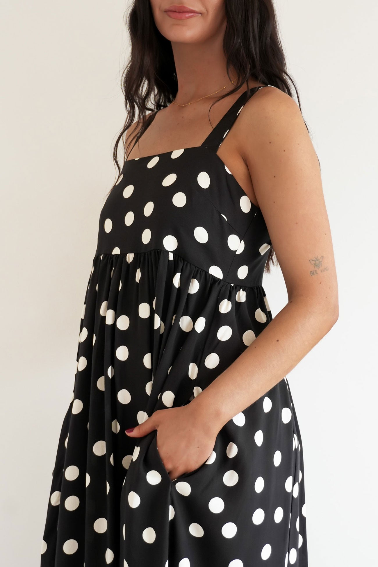 Larissa Maxi Dress Black Polka Dot