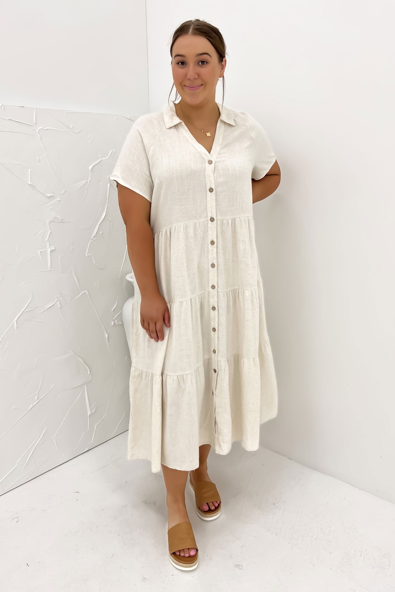 Little Paradise Midi Dress Beige