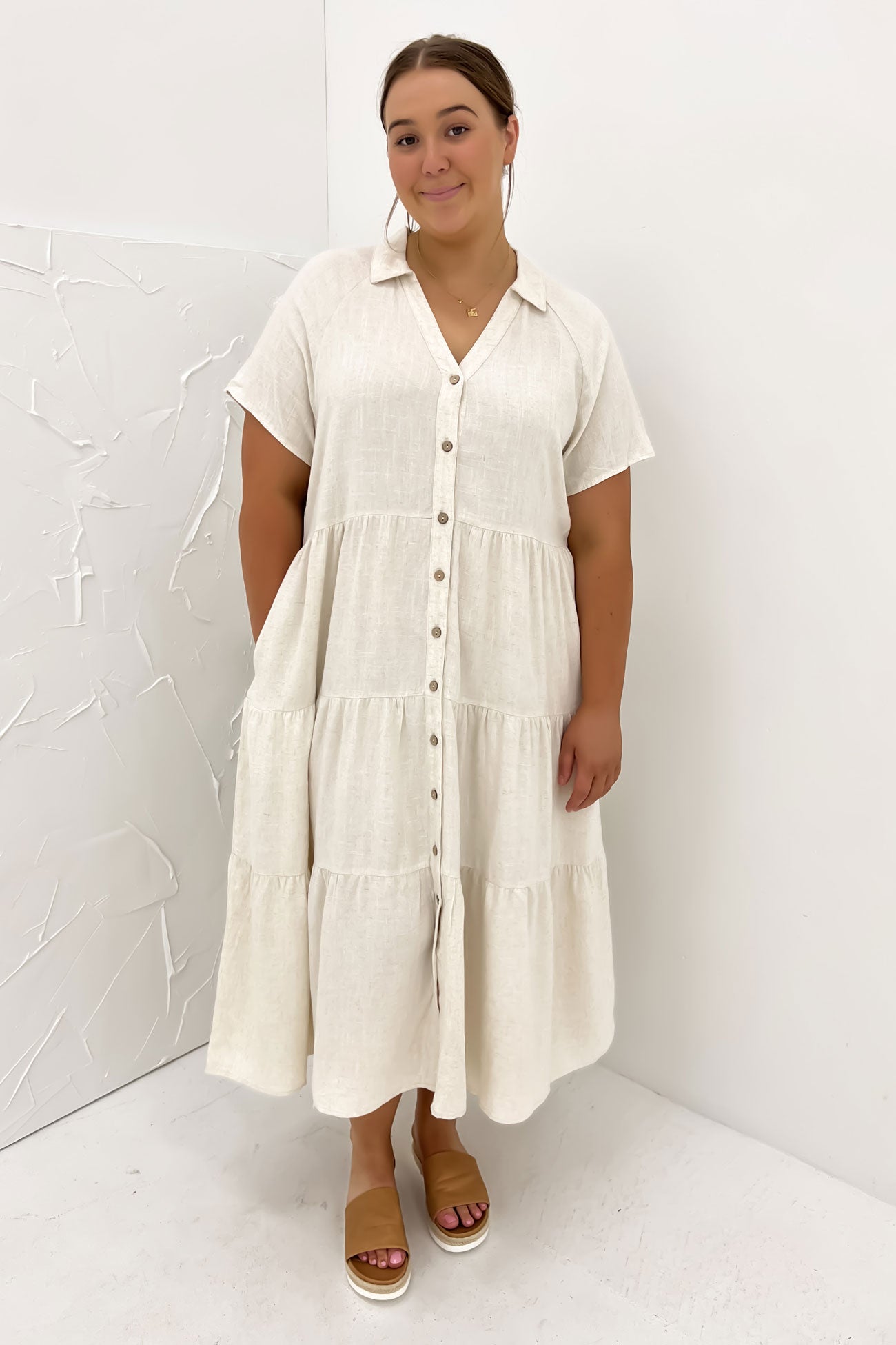 Little Paradise Midi Dress Beige