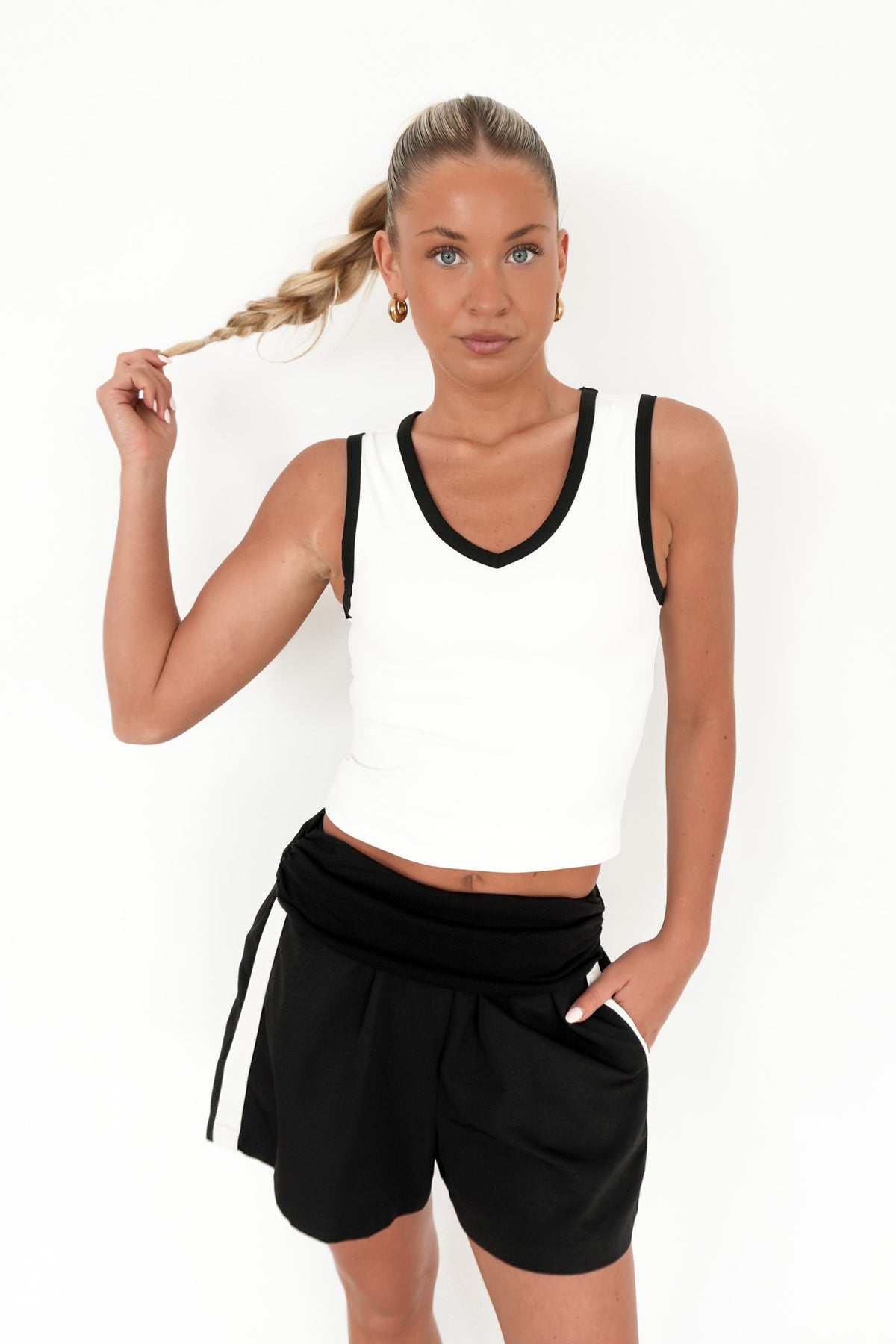 Londyn Contrast Layer Tank White