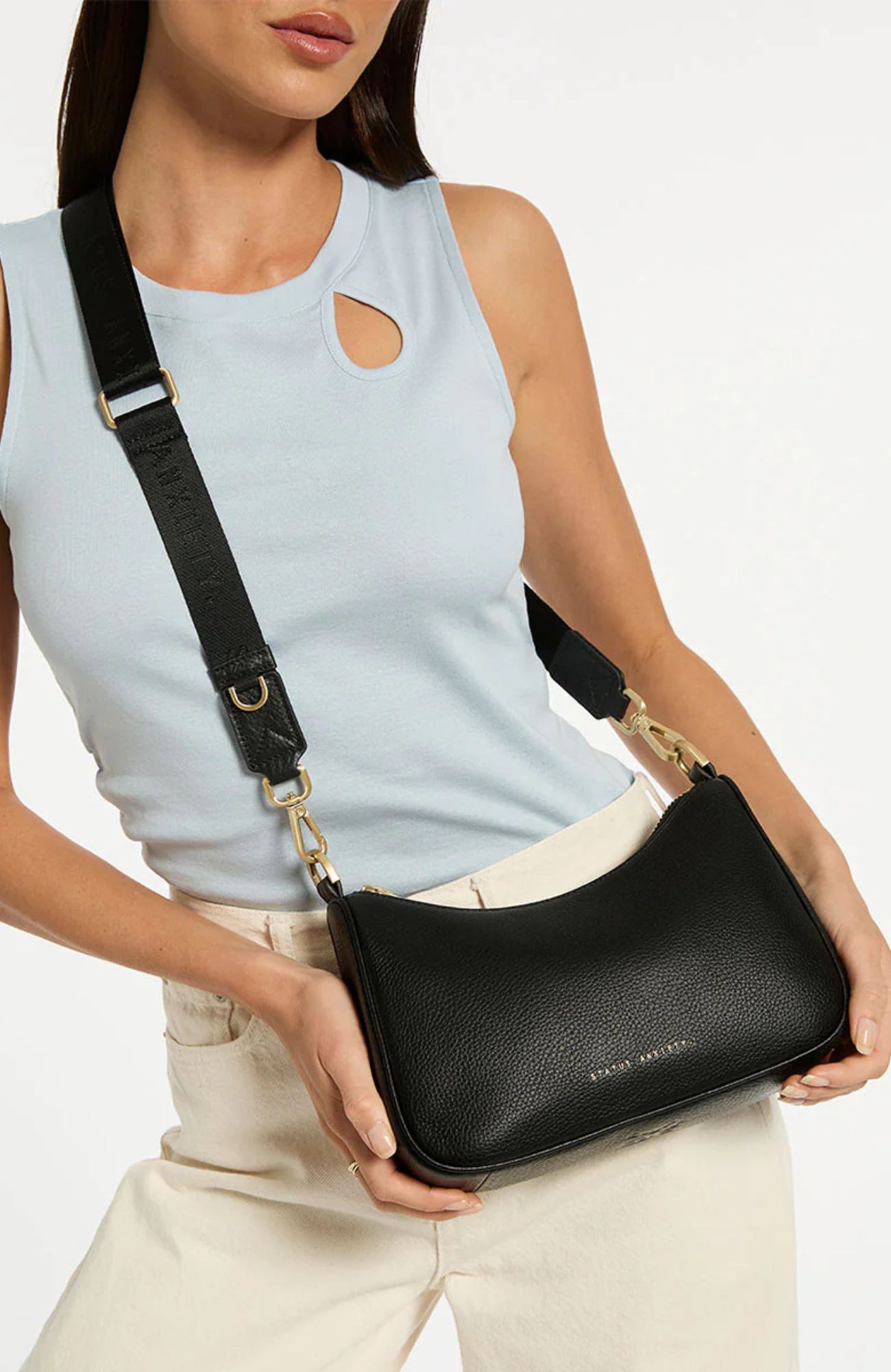 Look Both Ways Bag Black Brushed Gold