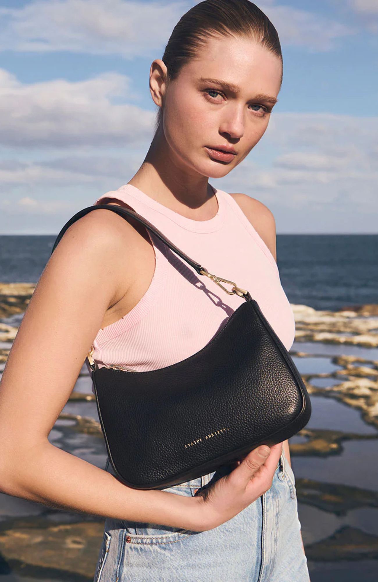 Look Both Ways Bag Black Brushed Gold