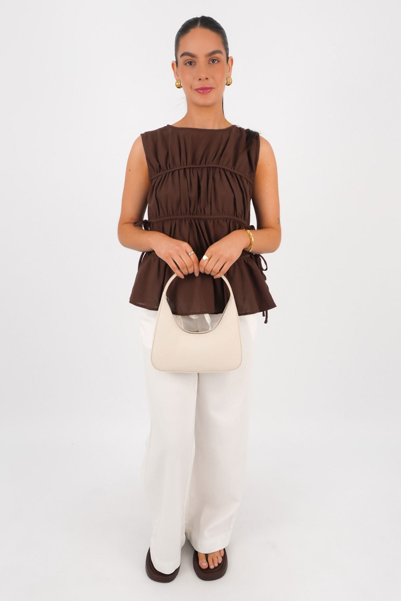 Lou Lou Tie Top Brown