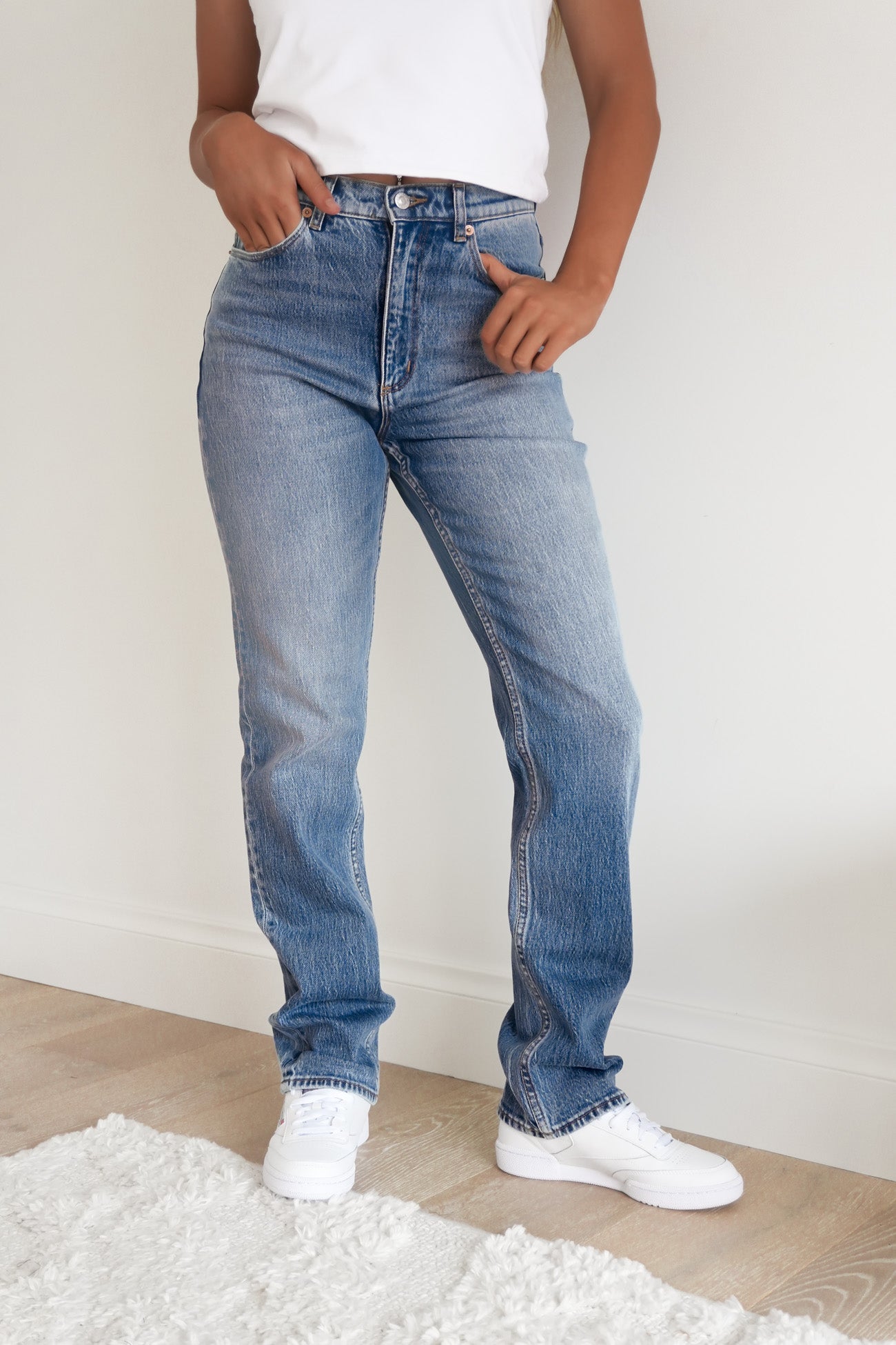 LouLou Straight Jean Long Lennon Blue