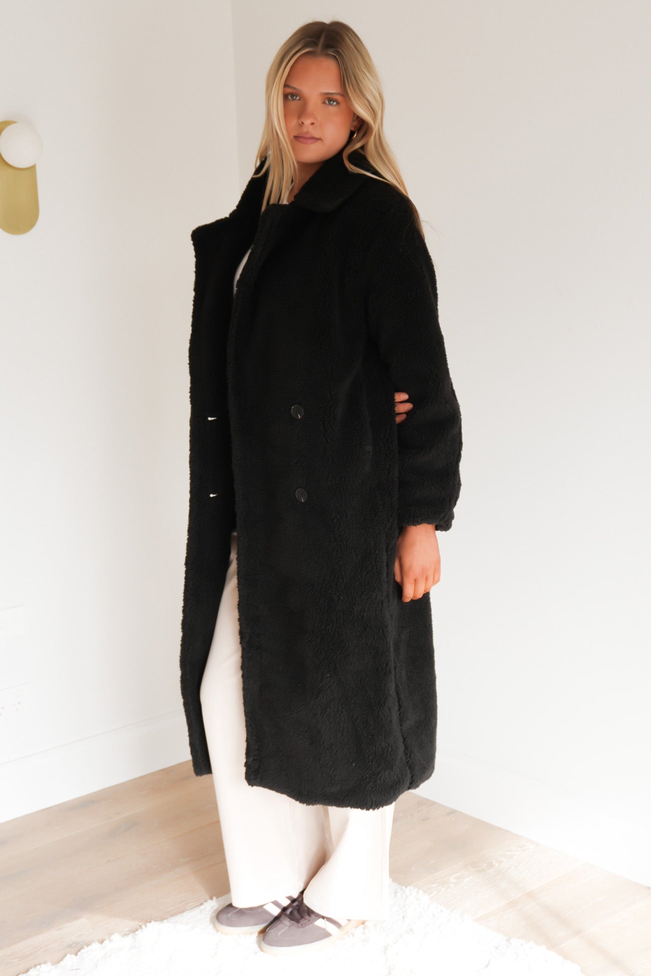 Luisa Teddy Coat Black