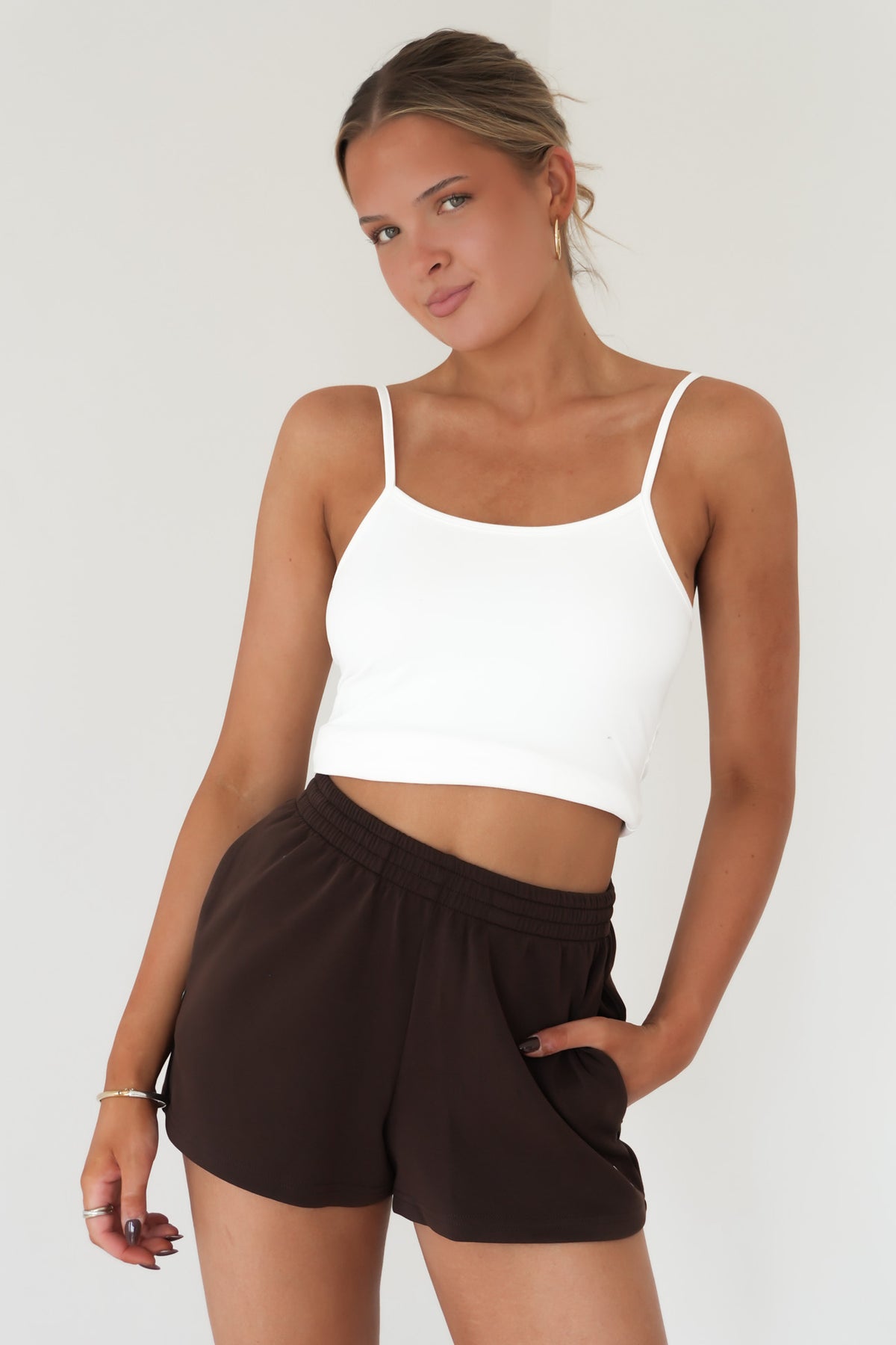 Luxe Active Track Short Brown