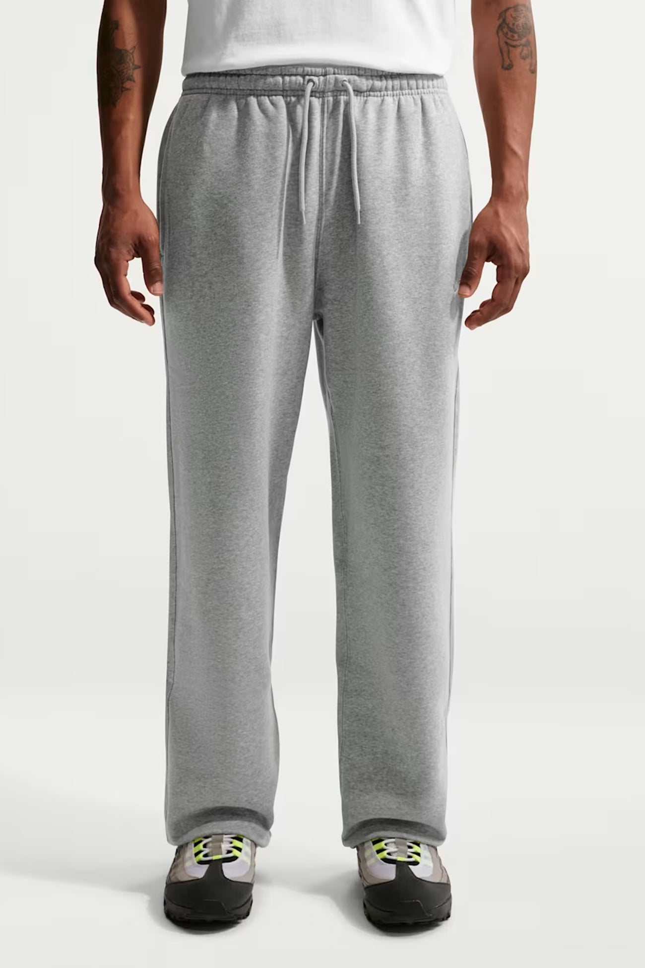 Nike Club Open-Hem Fleece Trousers Dark Grey Heather Light Smoke Grey
