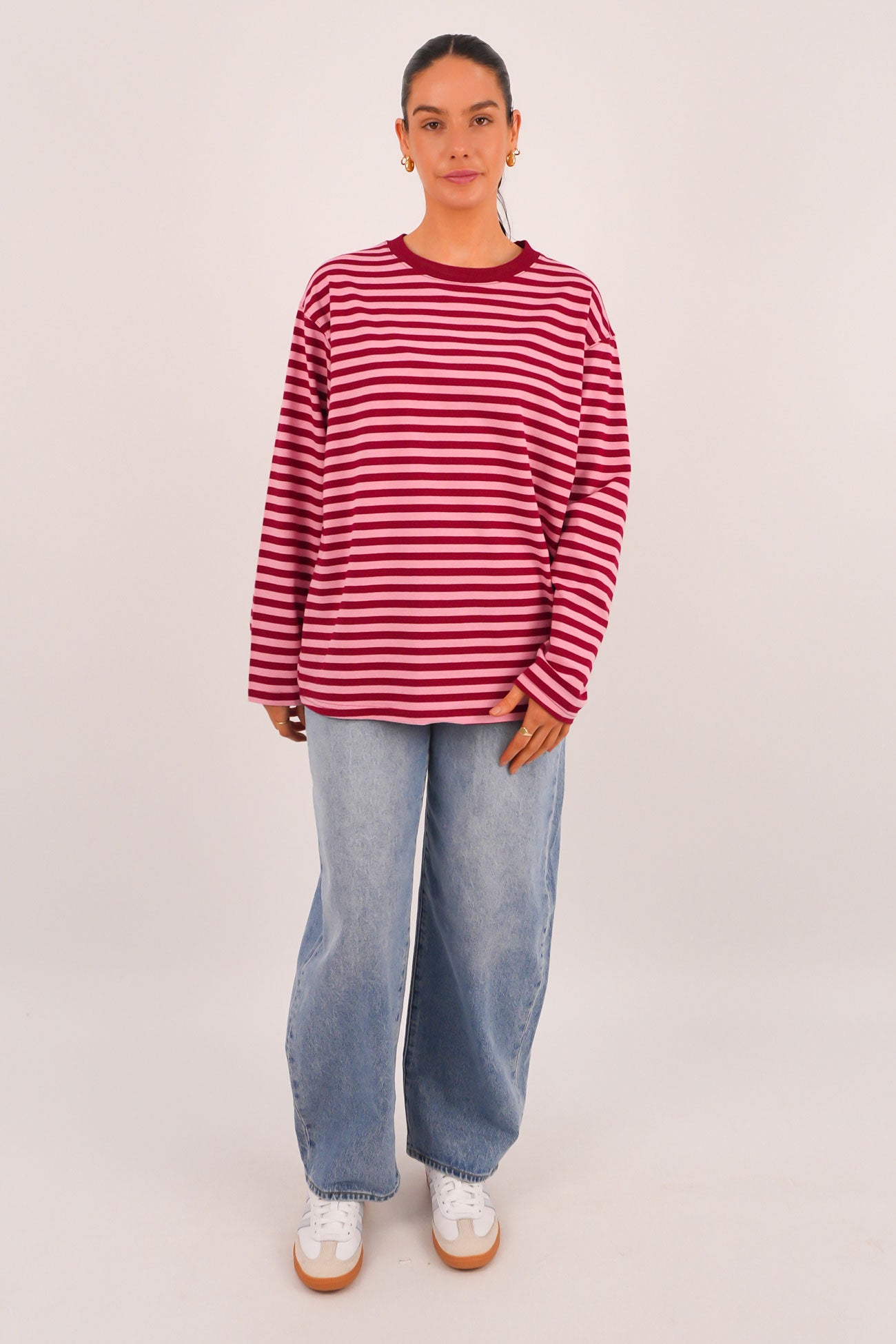 Maddie Long Sleeve Tee Red Pink