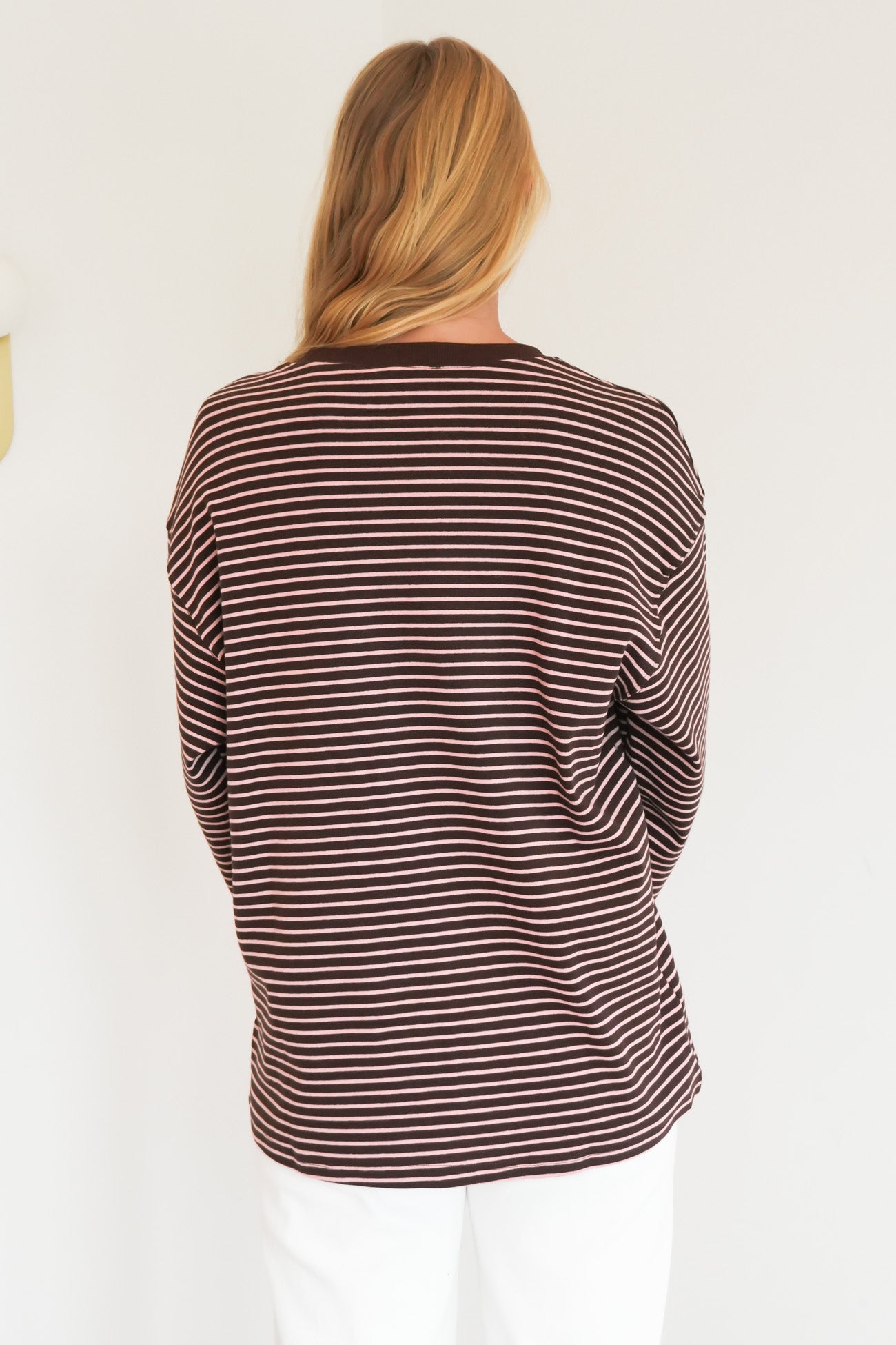 Maddie Long Sleeve Tee Chocolate Pink