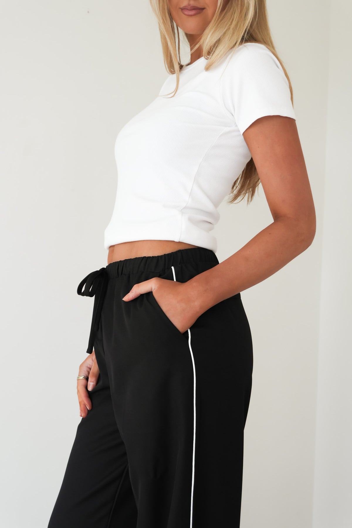 Maddox Piped Pant Black
