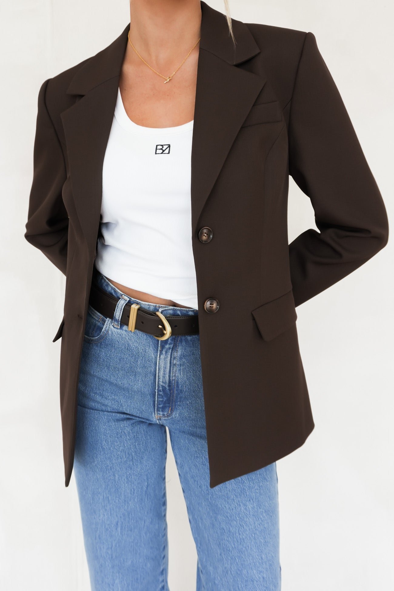 Maddox Tie Blazer Chocolate