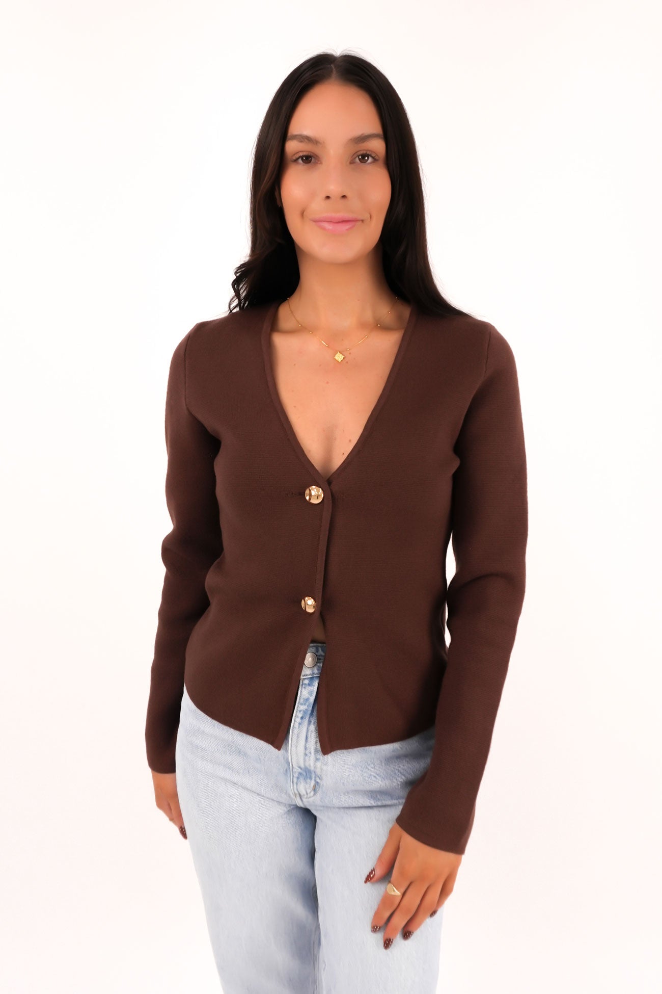 Maise Cardigan Chocolate f33