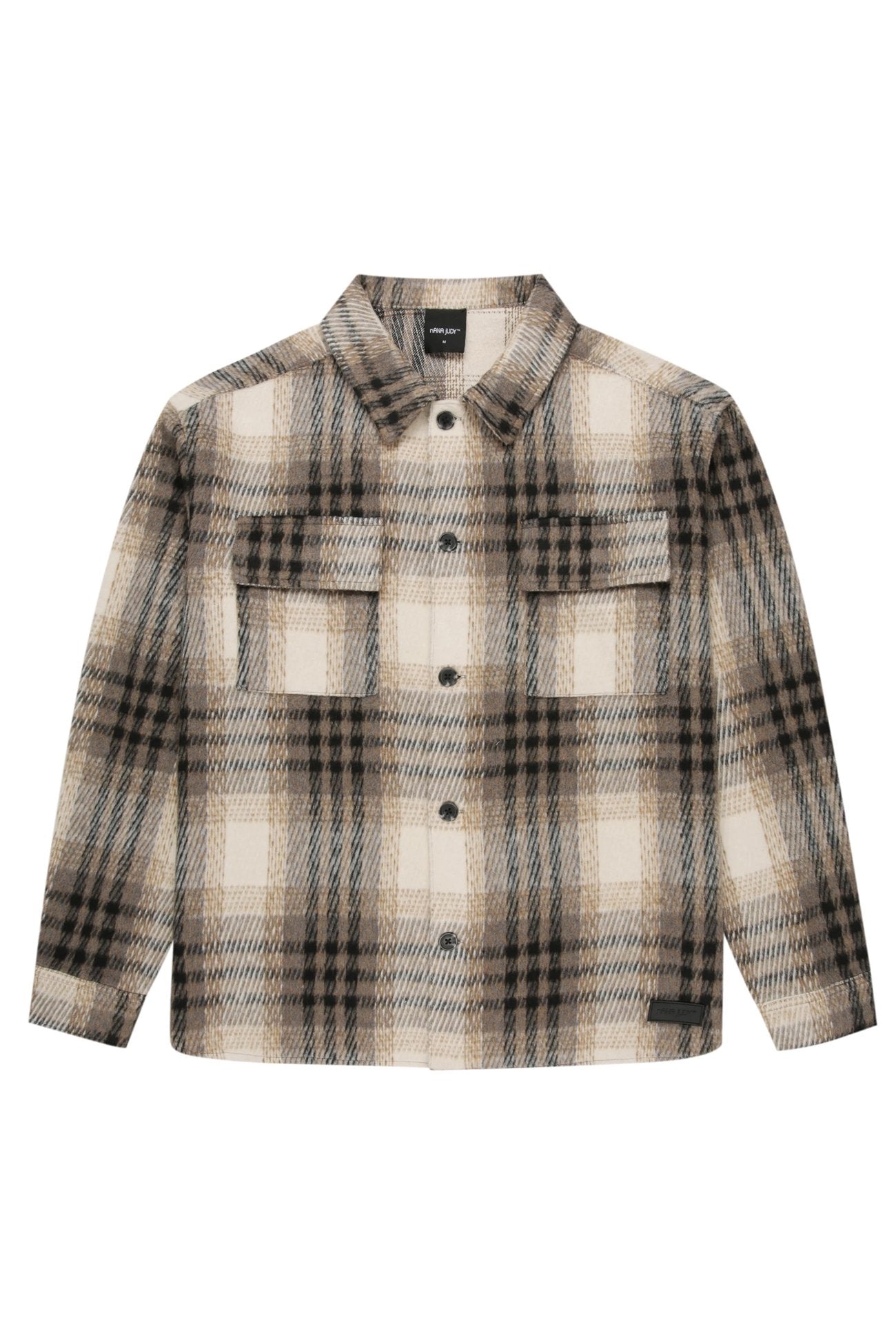 Malone Overshirt Black Grey Plaid
