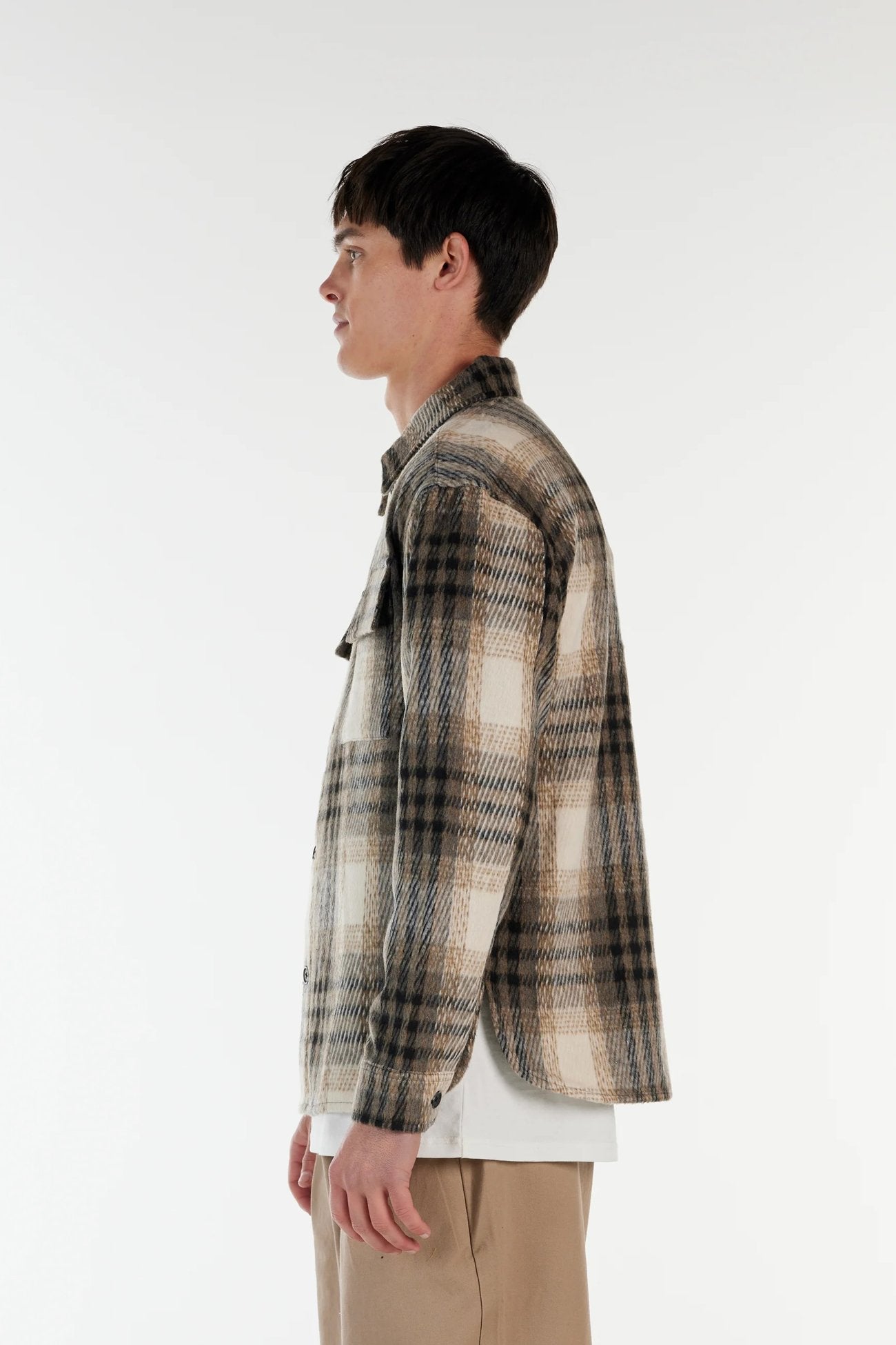 Malone Overshirt Black Grey Plaid