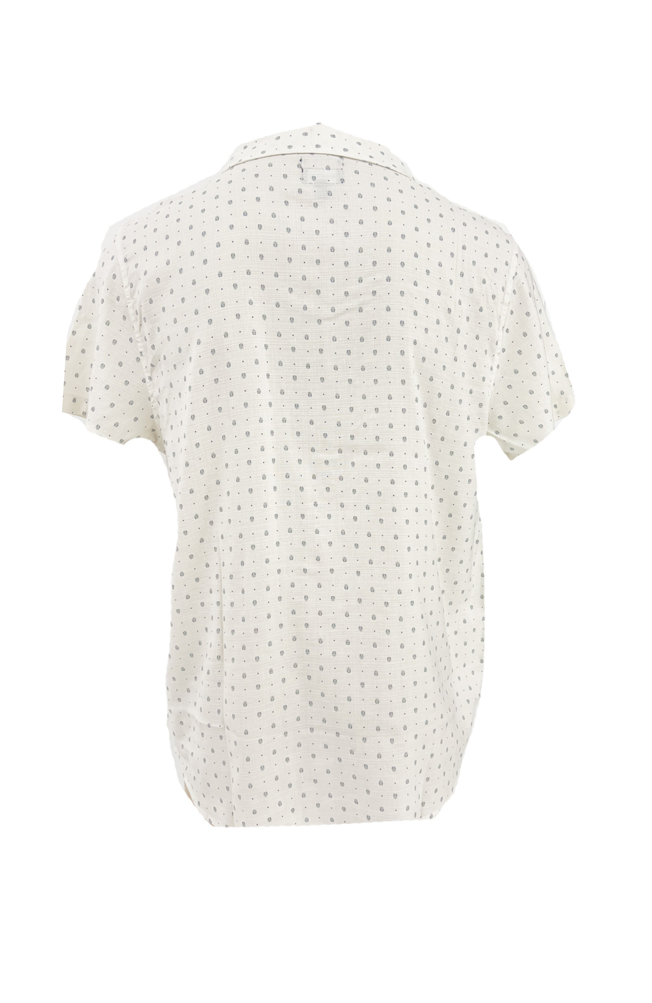 Charter Short Sleeve Woven Slub Shirt Off White Micro Geo