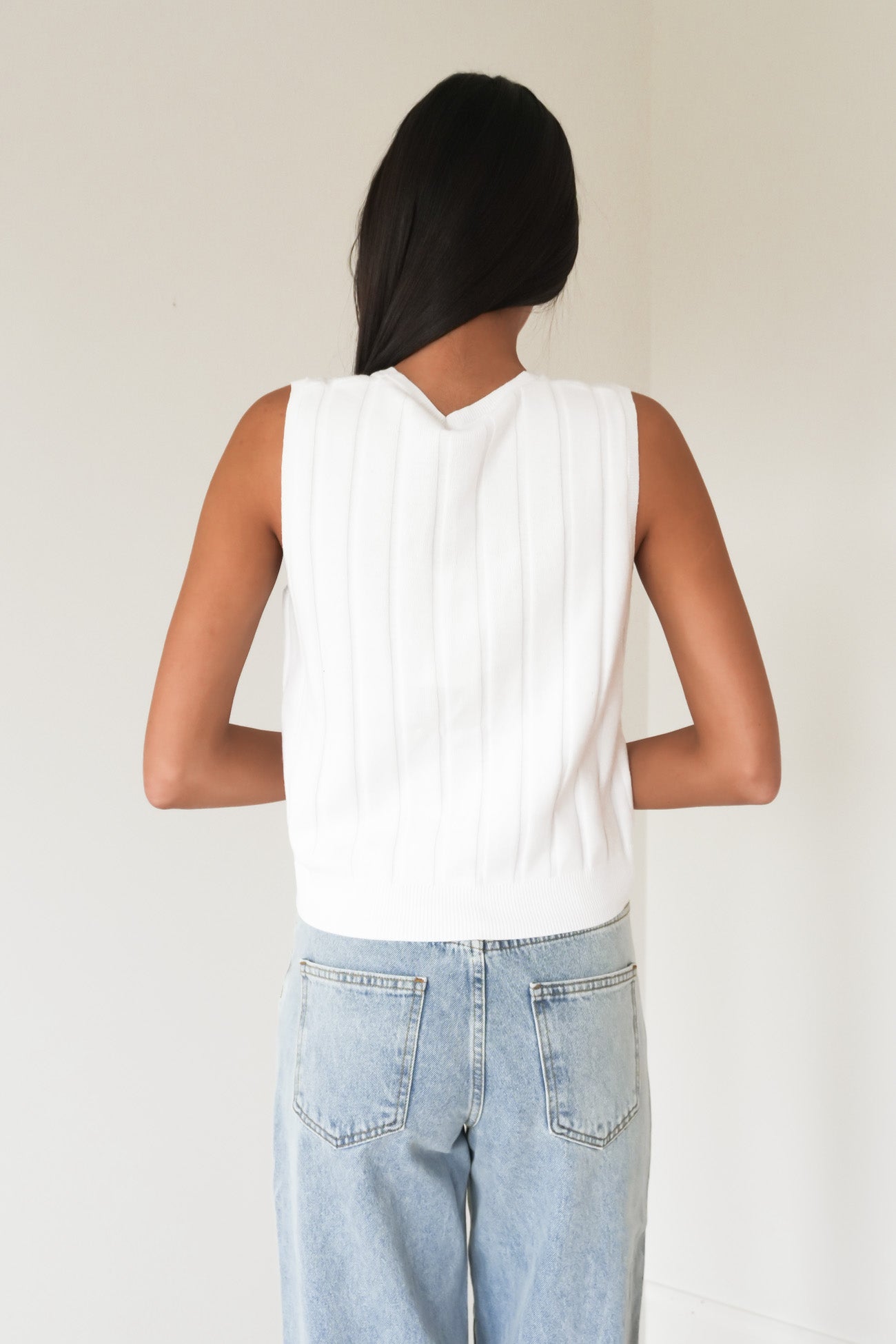 Marlowe Knit Top Vintage White