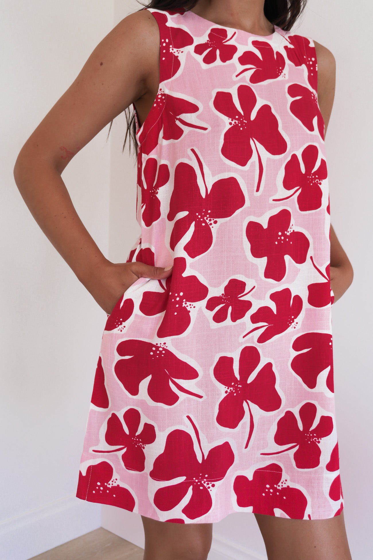 Matthew Mini Dress Red Arlo Flower