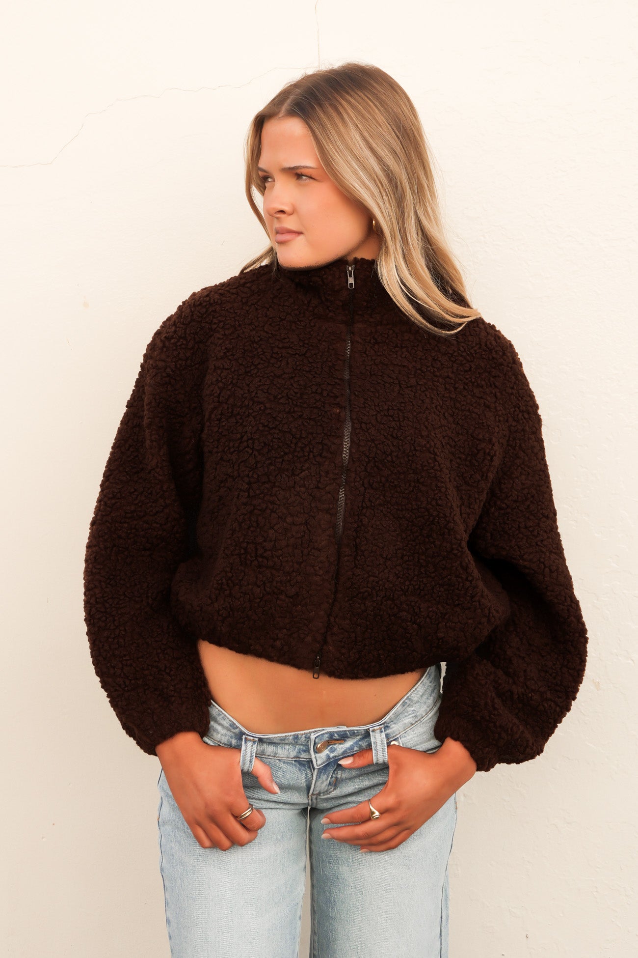 Mattie Sherpa Bomber Chocolate
