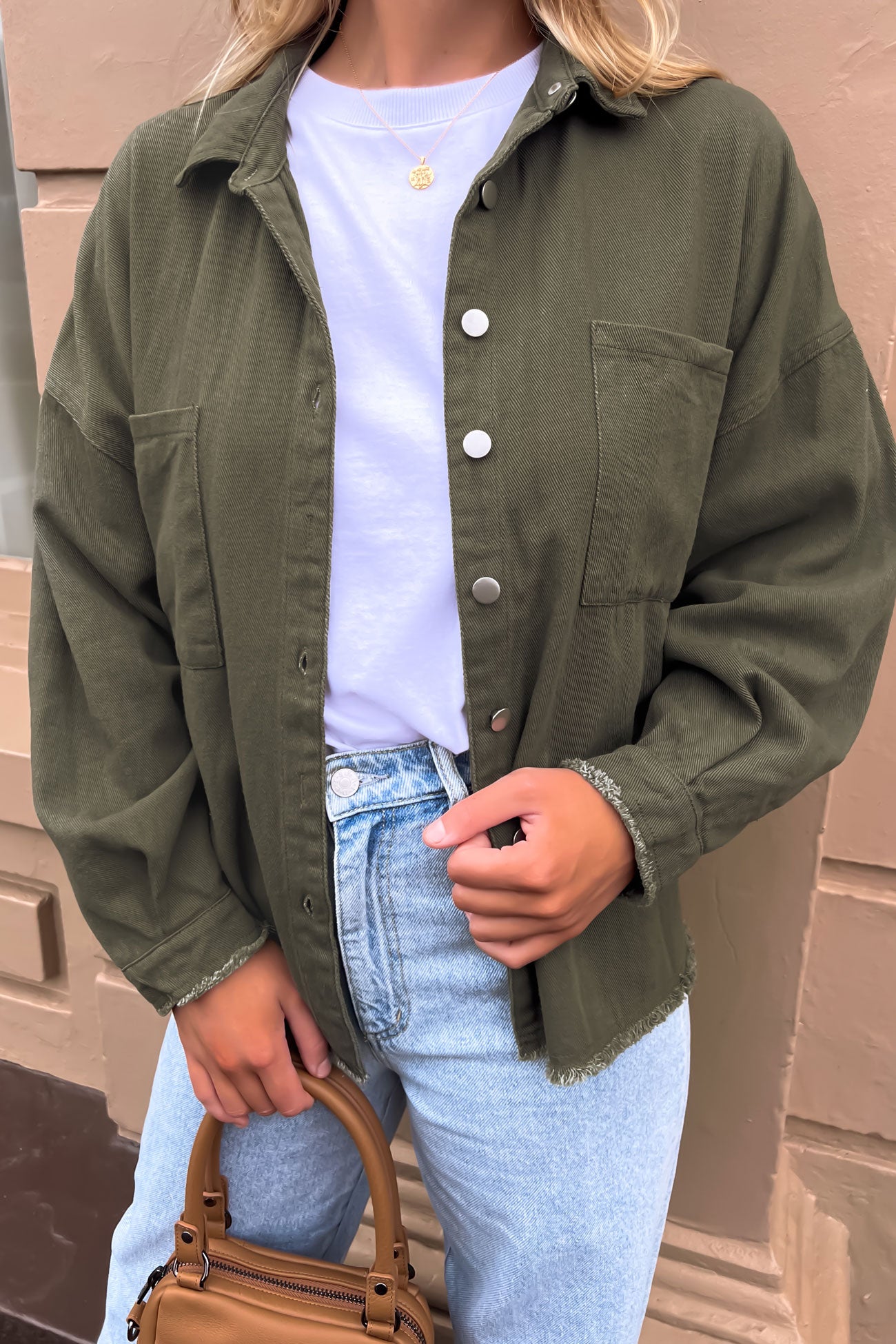 Maverick Denim Shacket Khaki