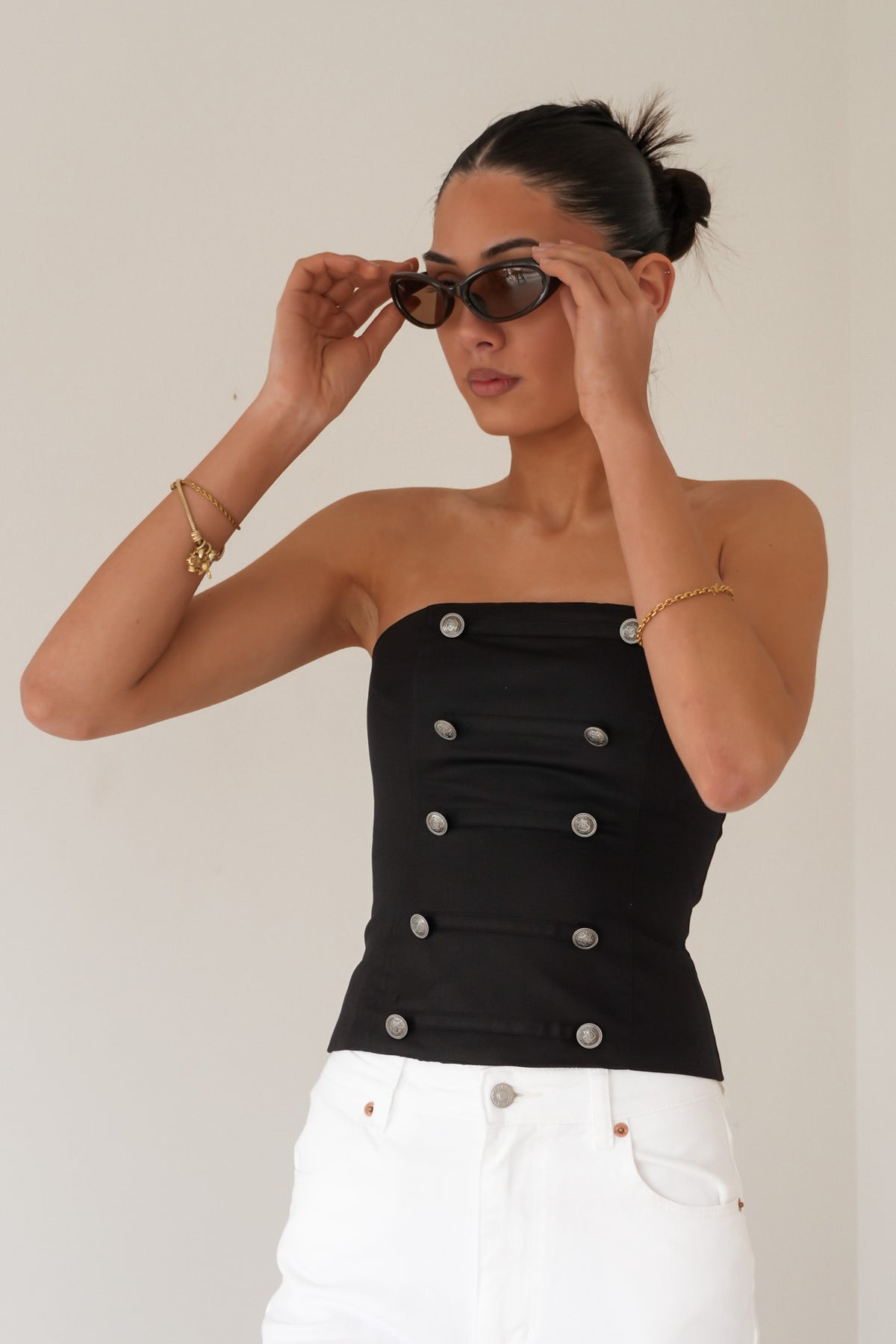 Meaghan Strapless Top Black