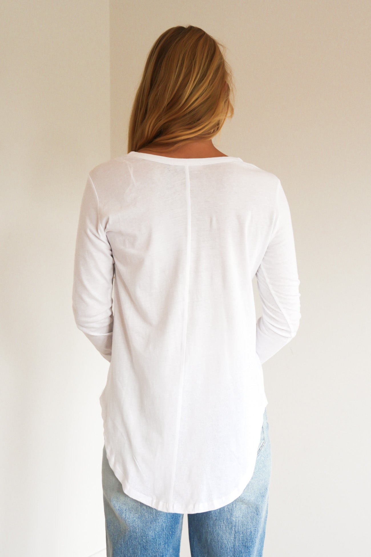 Megan Long Sleeve Top White