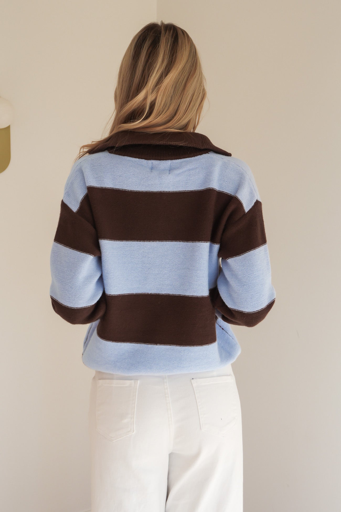 Melisah Double Zip Knit Jumper Blue Chocolate