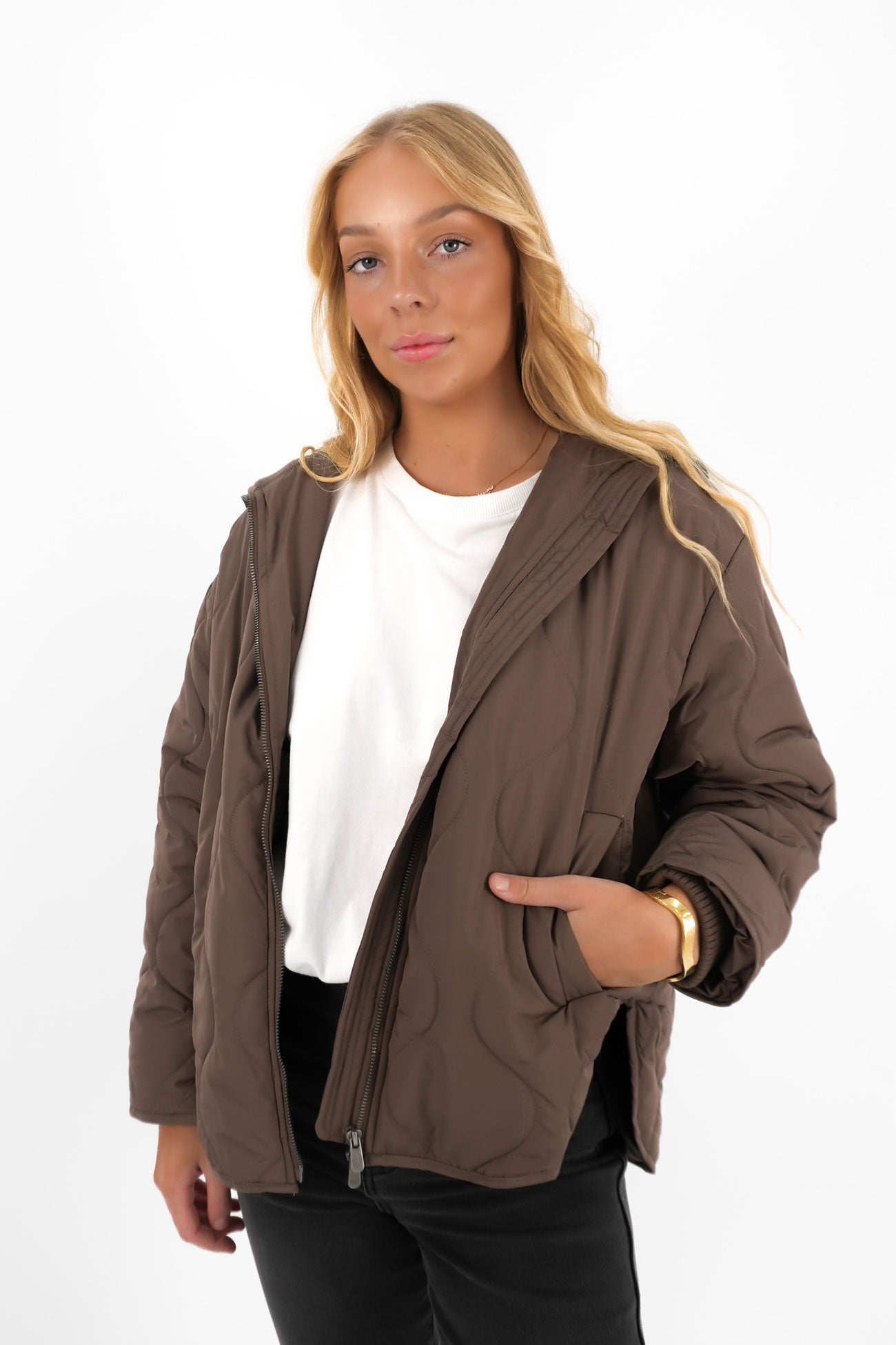 Mellow Quilted Jacket Chocolate