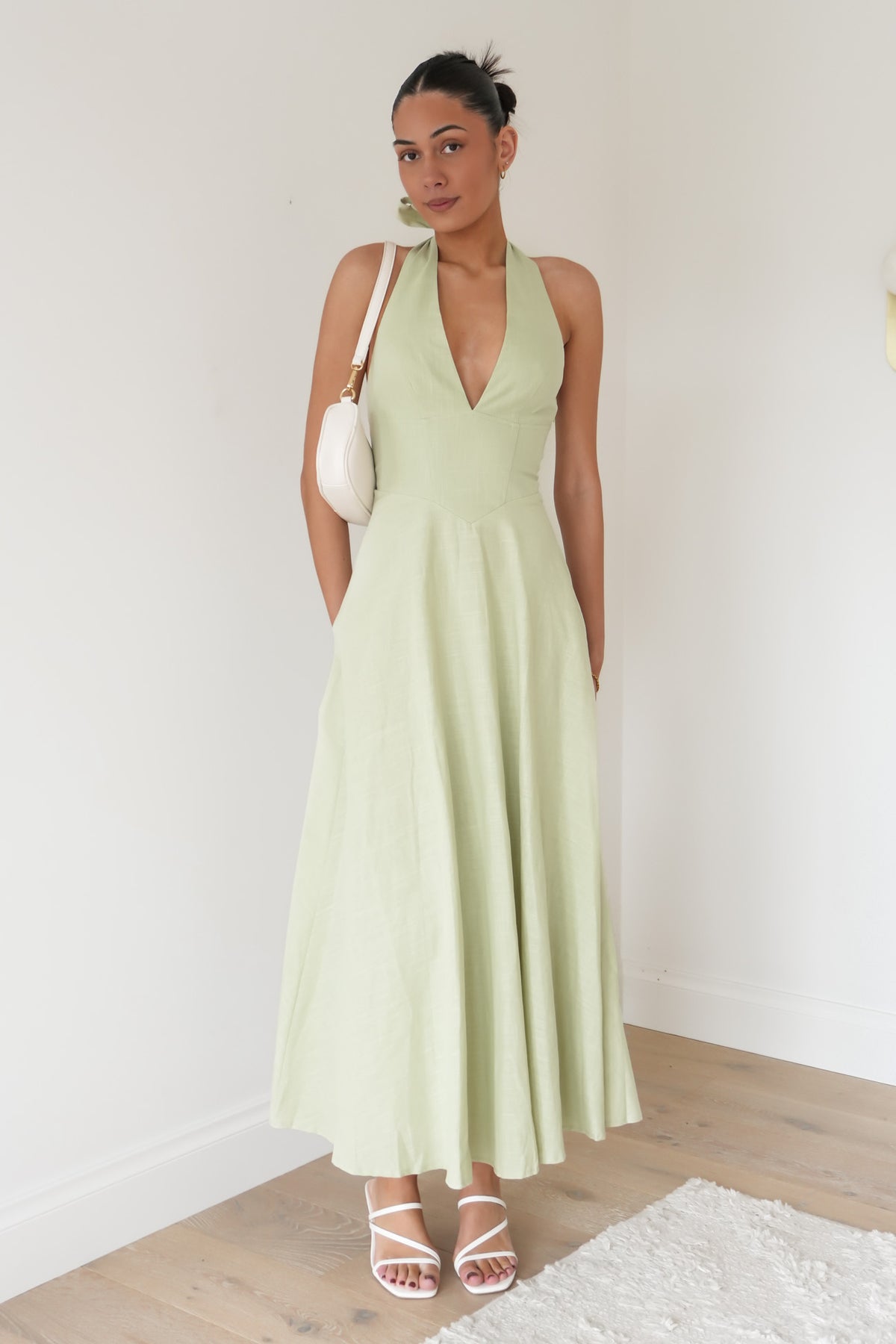 Merritt Halter Maxi Dress Sage