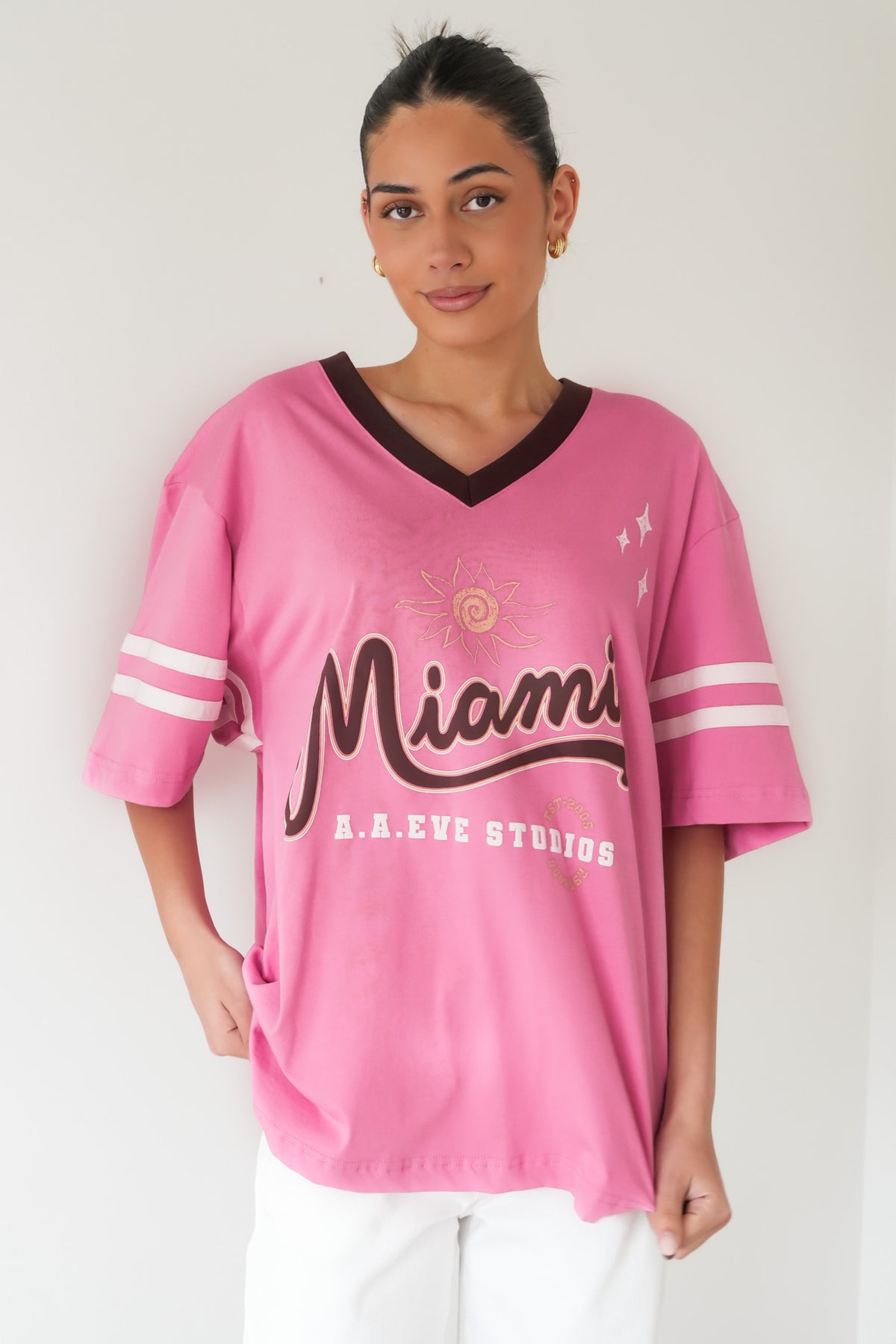 Miami Studios Oversized Vee Tee Orchid