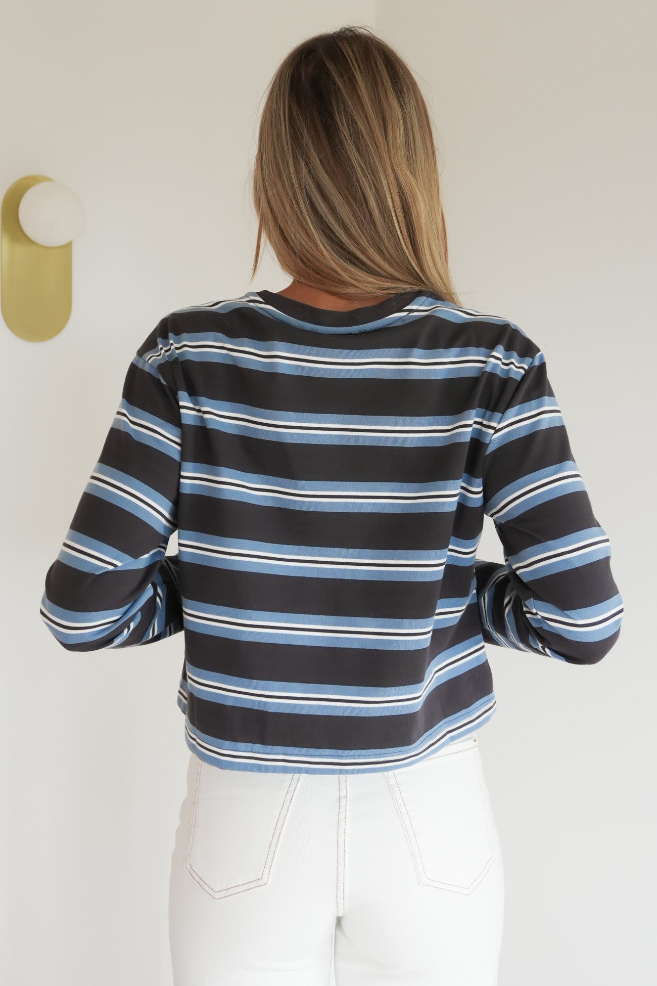 Milly Long Sleeve Tee Blue Stripe